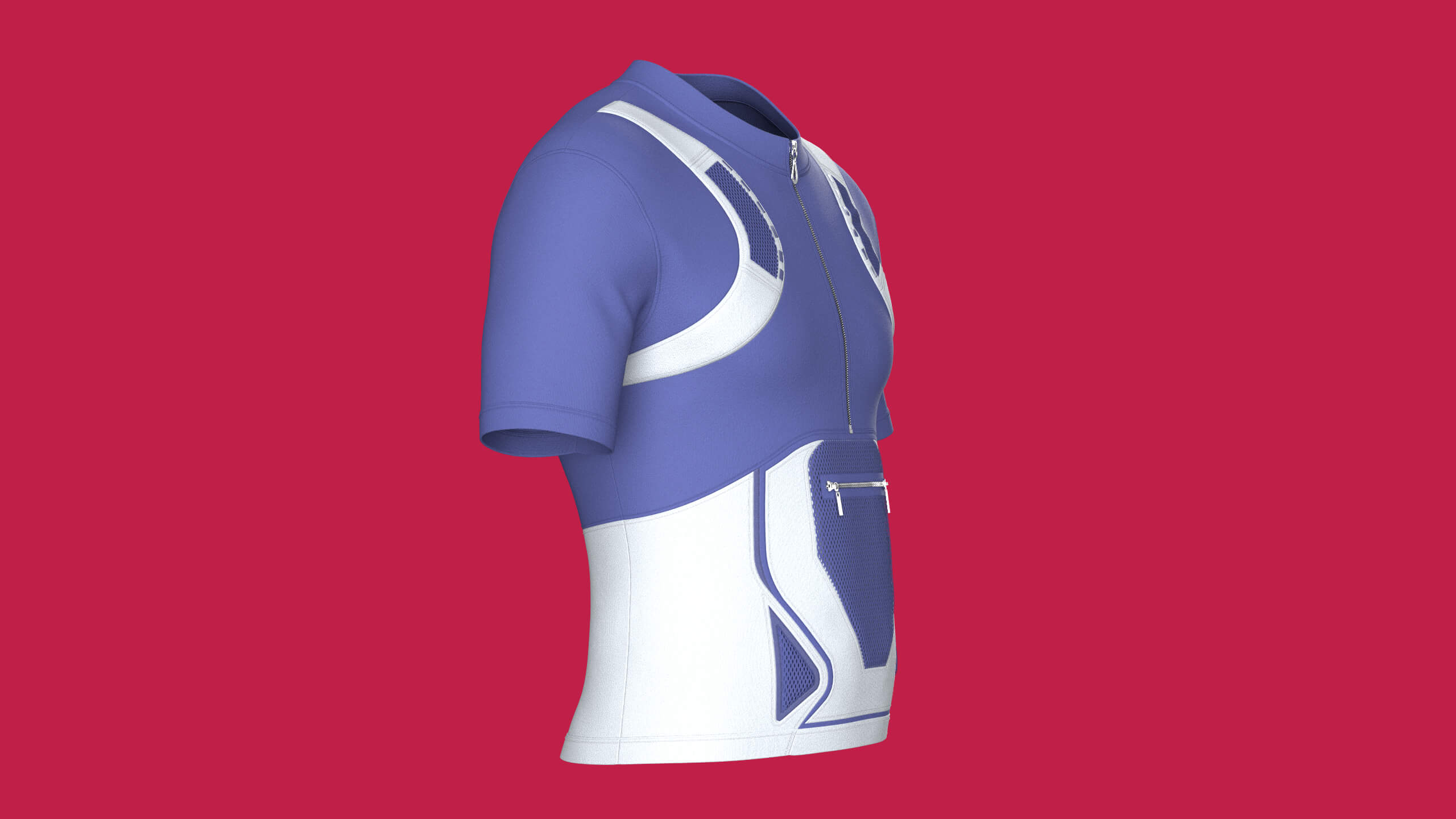 Men Half-Zip Cycling Jersey 3D Model