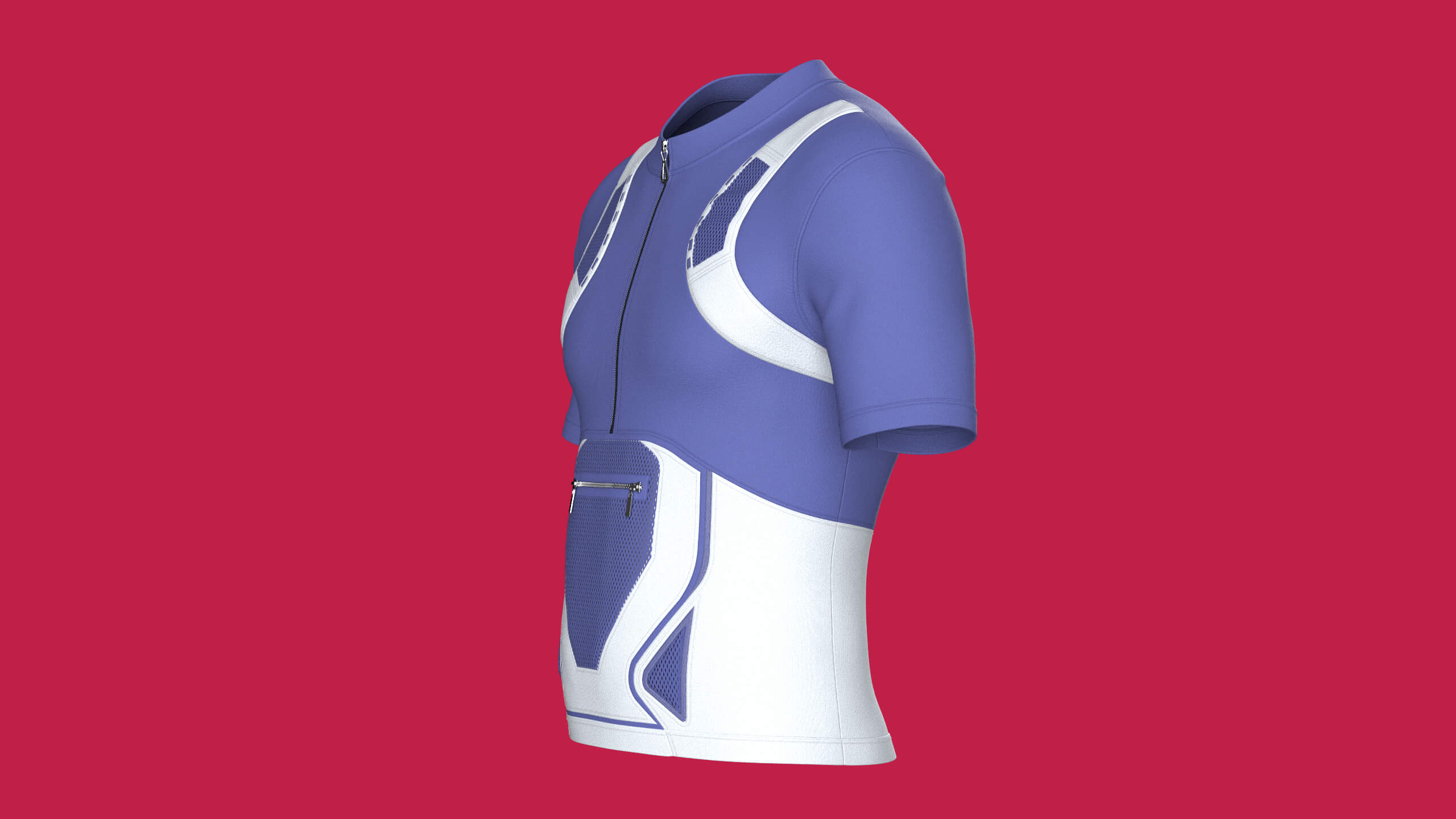 Men Half-Zip Cycling Jersey 3D Model