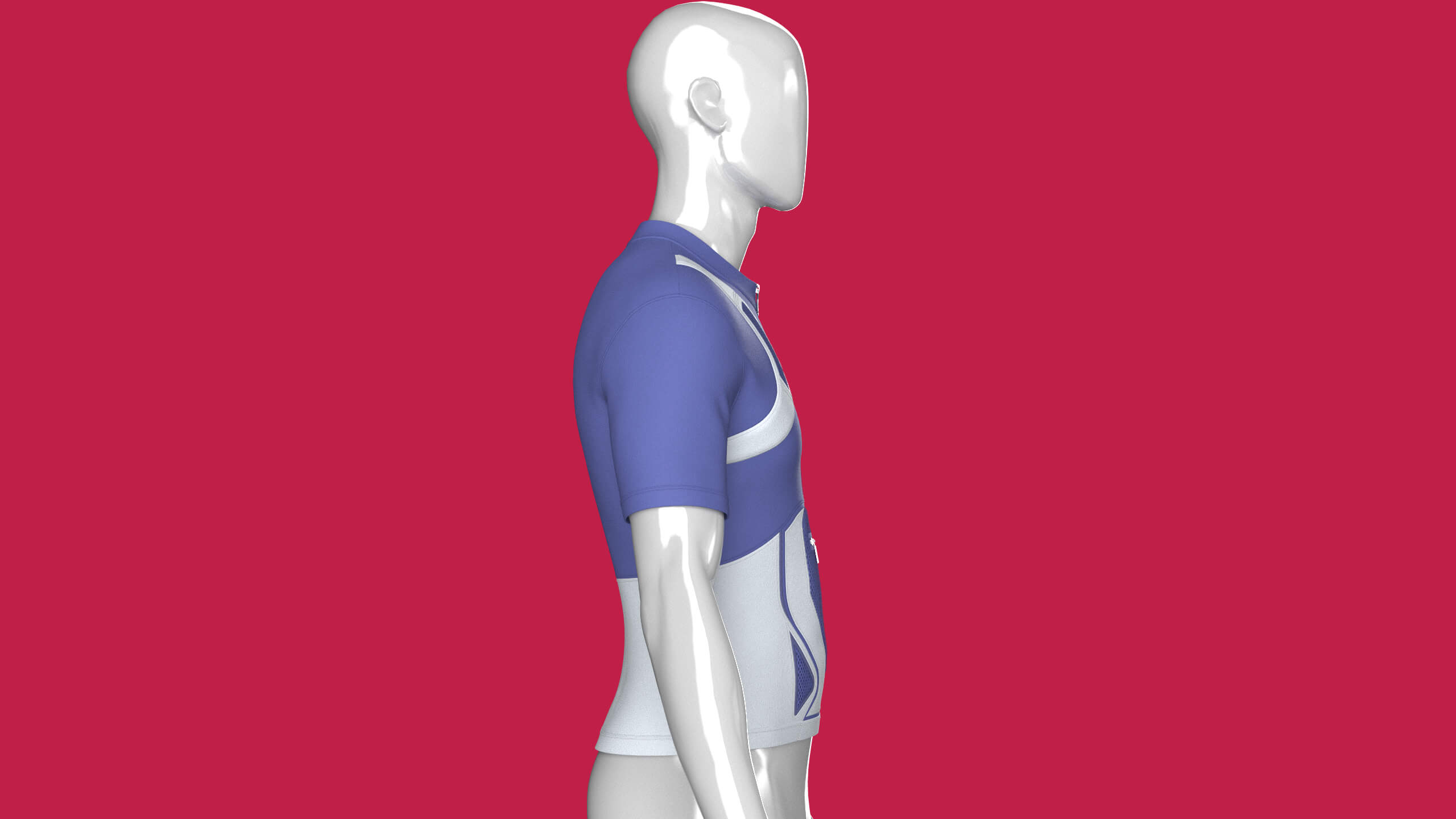 Men Half-Zip Cycling Jersey 3D Model