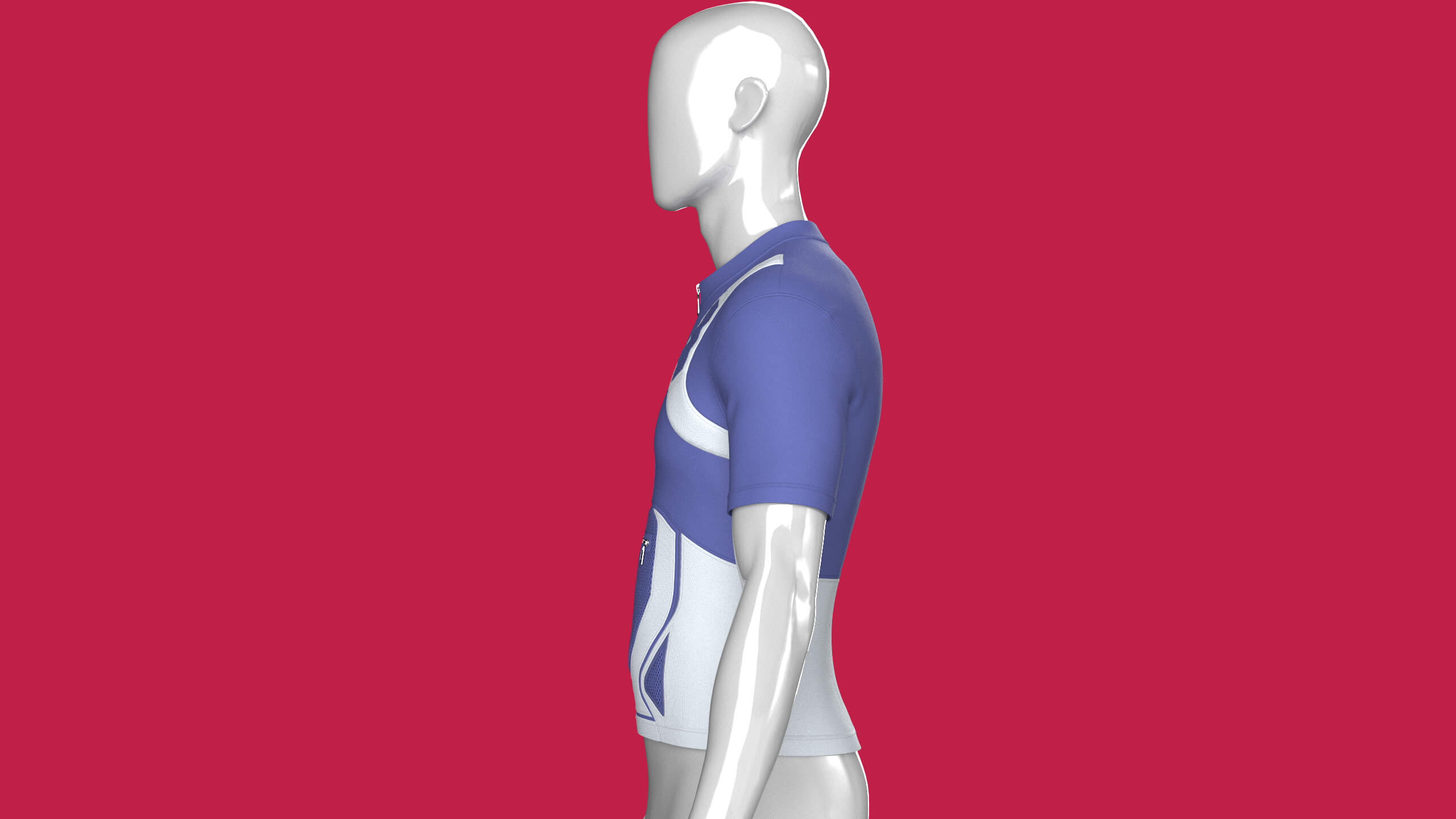 Men Half-Zip Cycling Jersey 3D Model