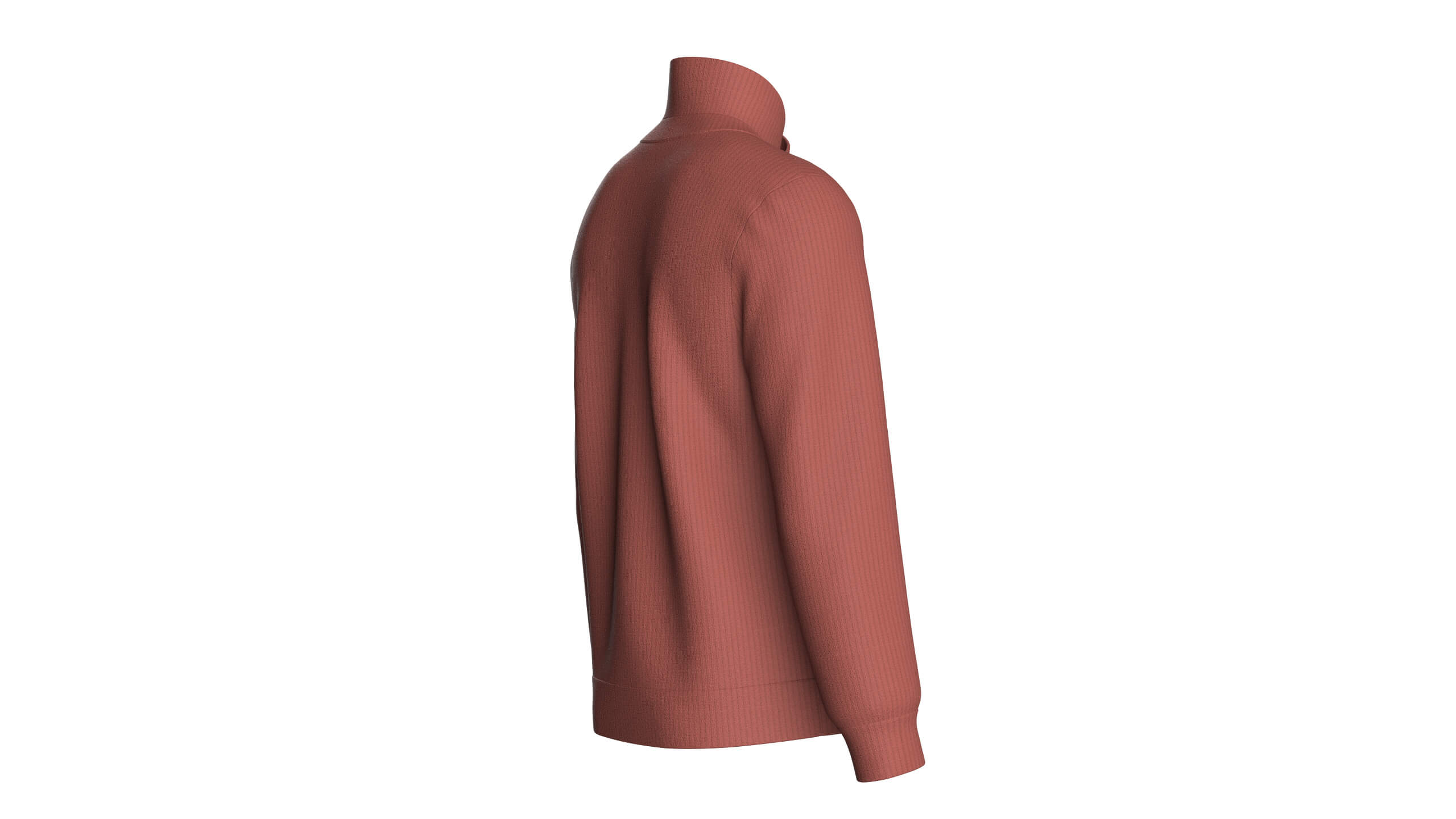 Men High Collar Buttoned Knit Jacket 3D Model