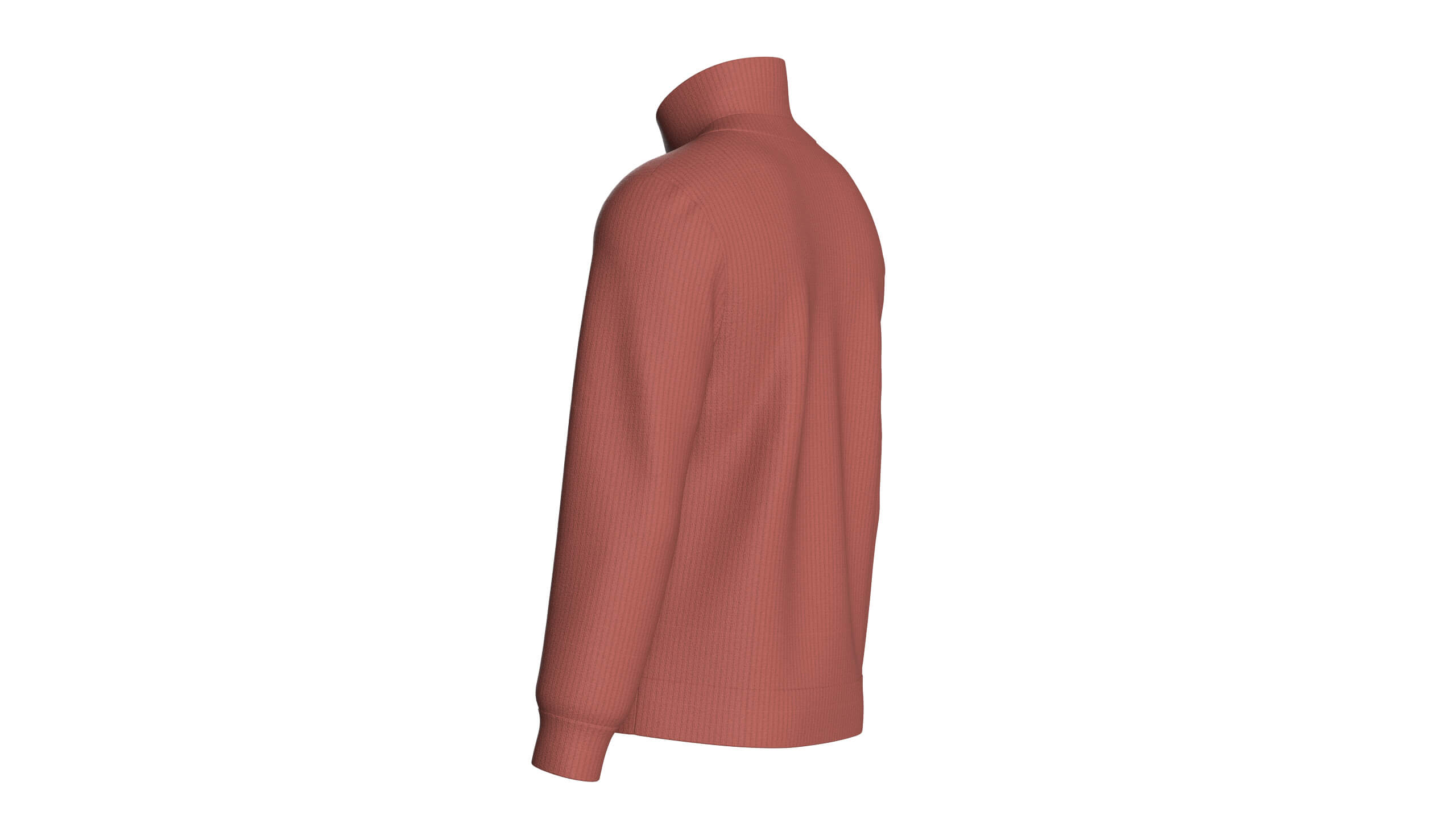 Men High Collar Buttoned Knit Jacket 3D Model