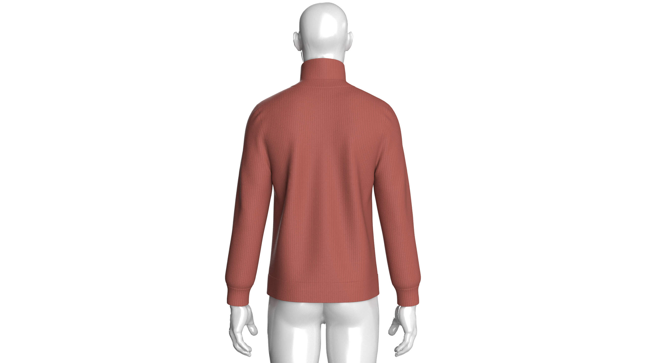 Men High Collar Buttoned Knit Jacket 3D Model