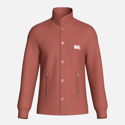 Men High Collar Buttoned Knit Jacket