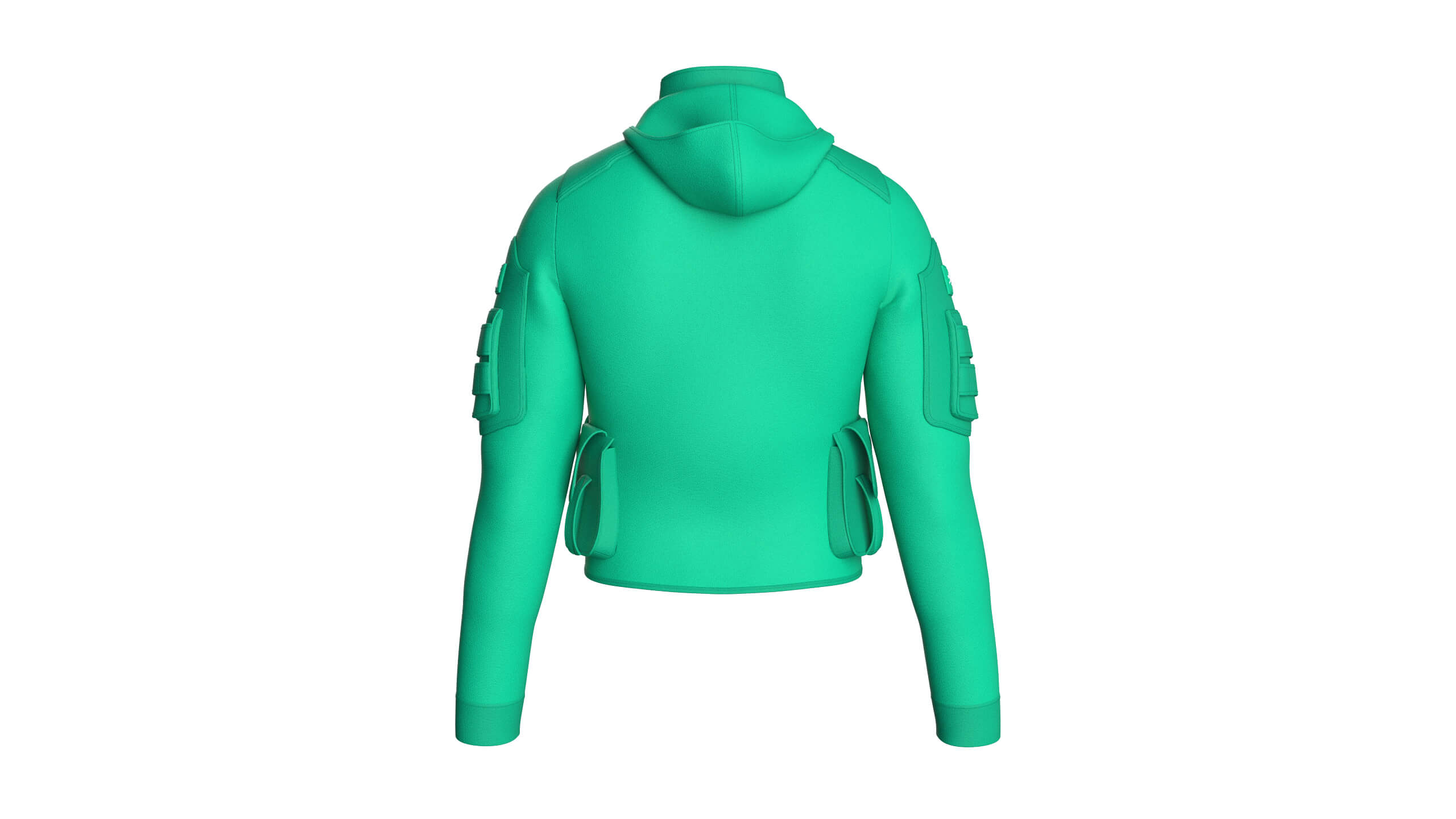 Men High Stand-Collar Full Zip Tactical Jacket 3D Model