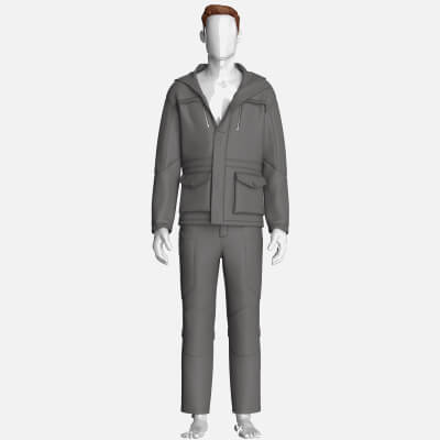 Men Hooded Jacket With Cargo Pant-Outfit