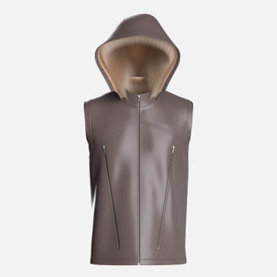 Men Leather Gilet Vest with Fur Lining