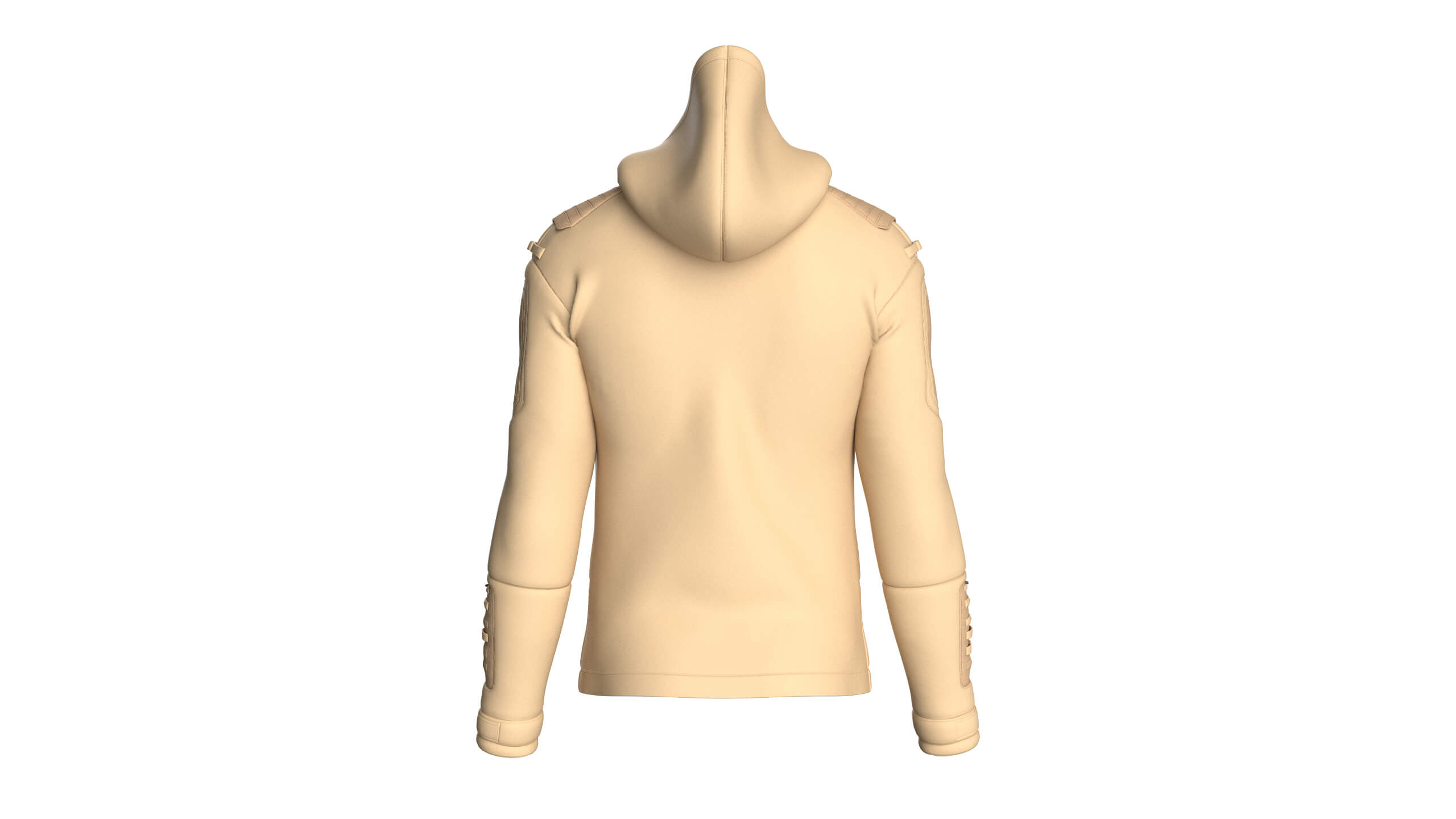 Men Multi Zip Pocket Hooded Utility Jacket 3D Model