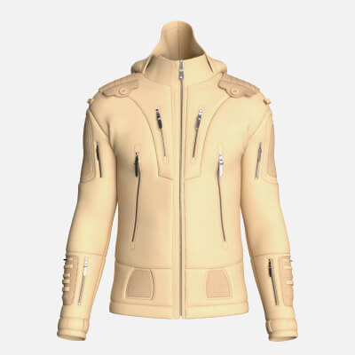 Men Multi Zip Pocket Hooded Utility Jacket