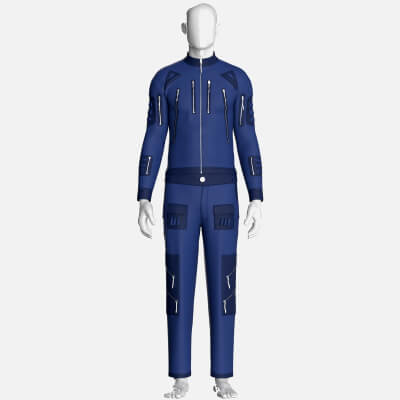 Men Multi Zipper Jacket with Pant Outfit