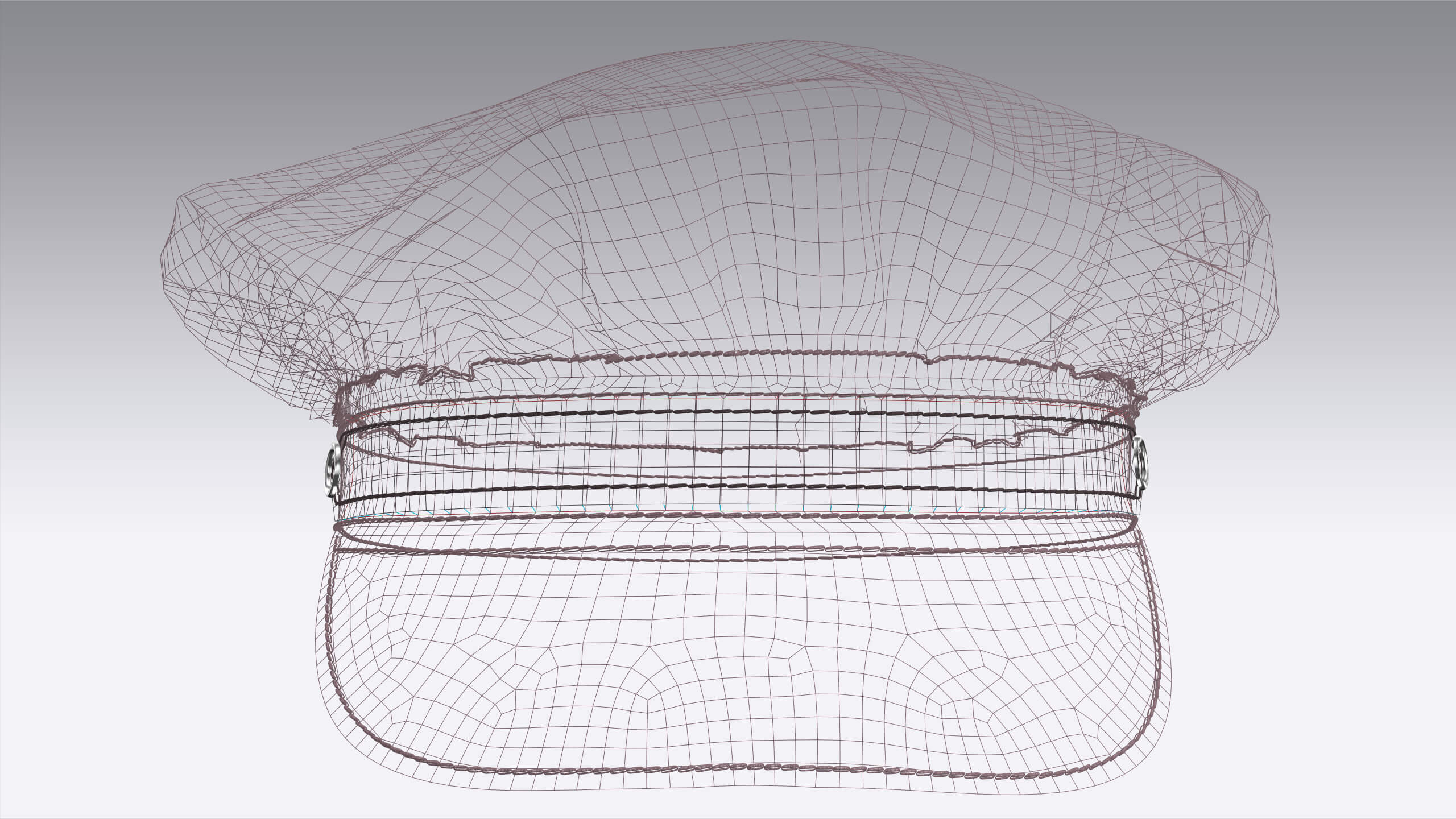 Men Newsboy Cap with Leather Strap 3D Model