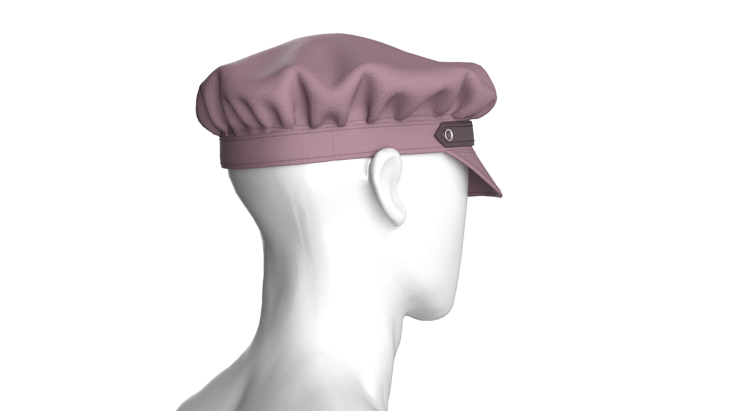 Men Newsboy Cap with Leather Strap 3D Model