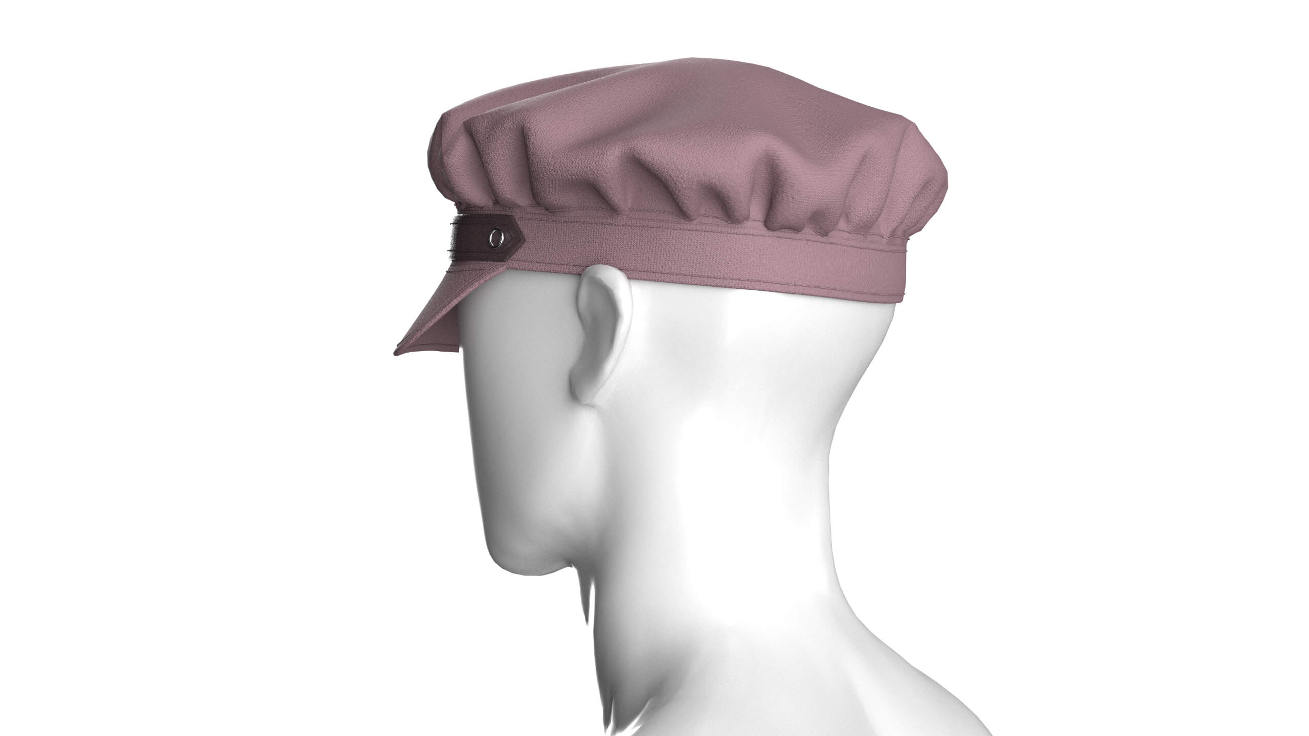 Men Newsboy Cap with Leather Strap 3D Model