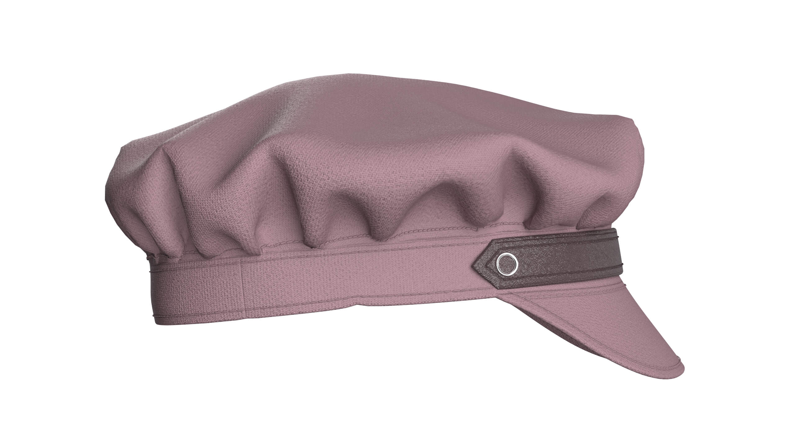 Men Newsboy Cap with Leather Strap 3D Model