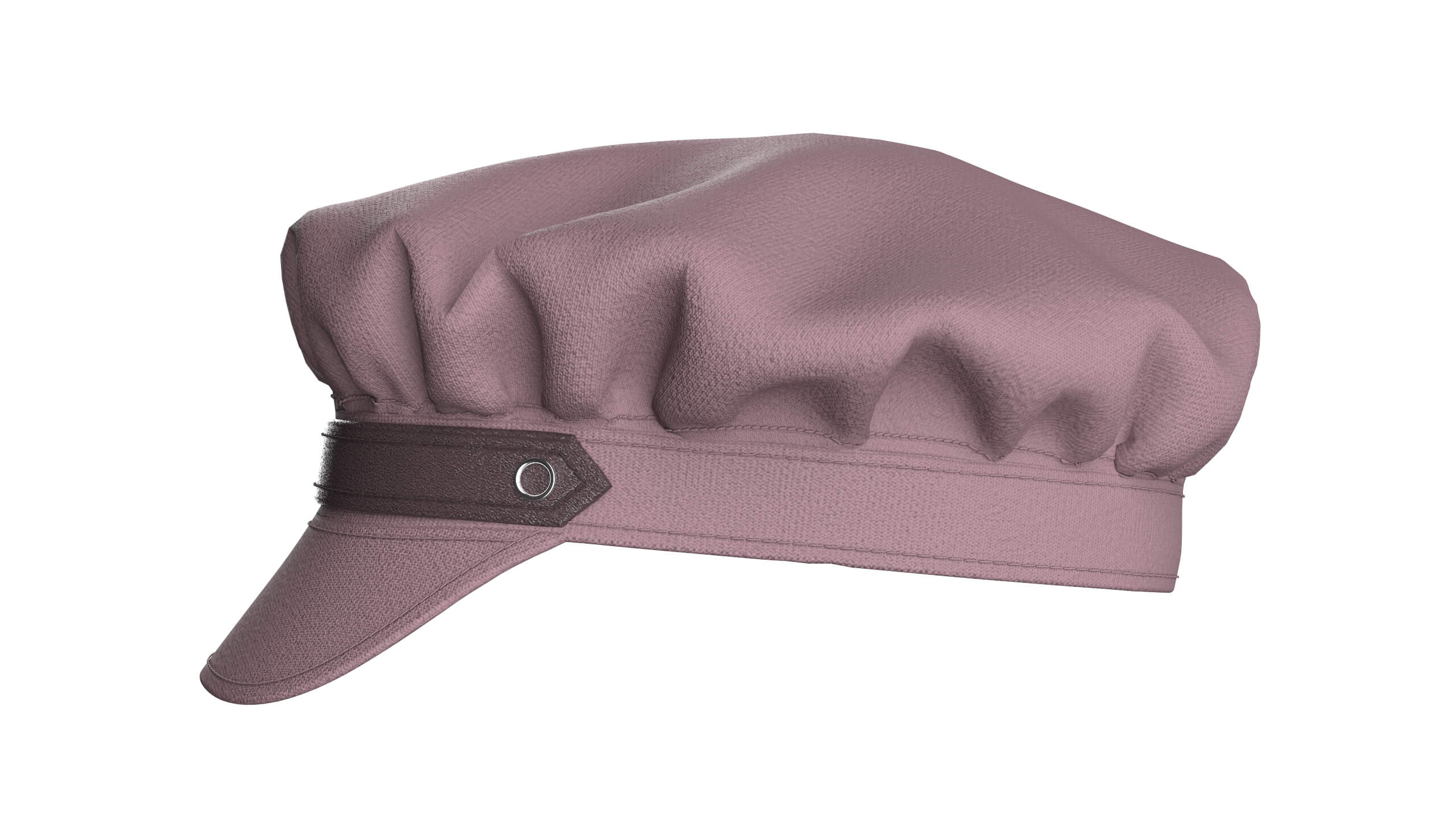 Men Newsboy Cap with Leather Strap 3D Model