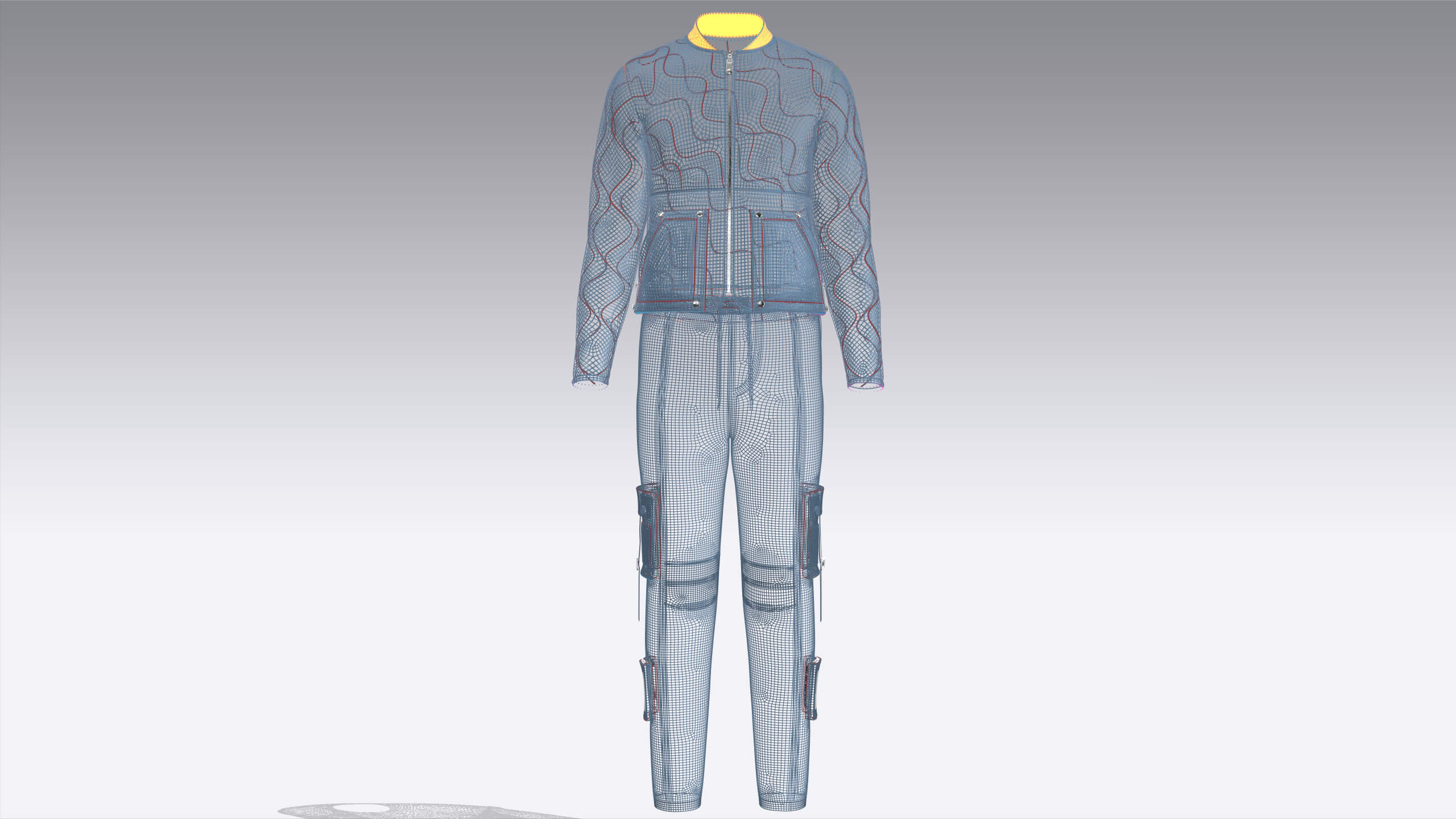 Men Puffer Jacket with Cargo Pant-Outfit V2 3D Model