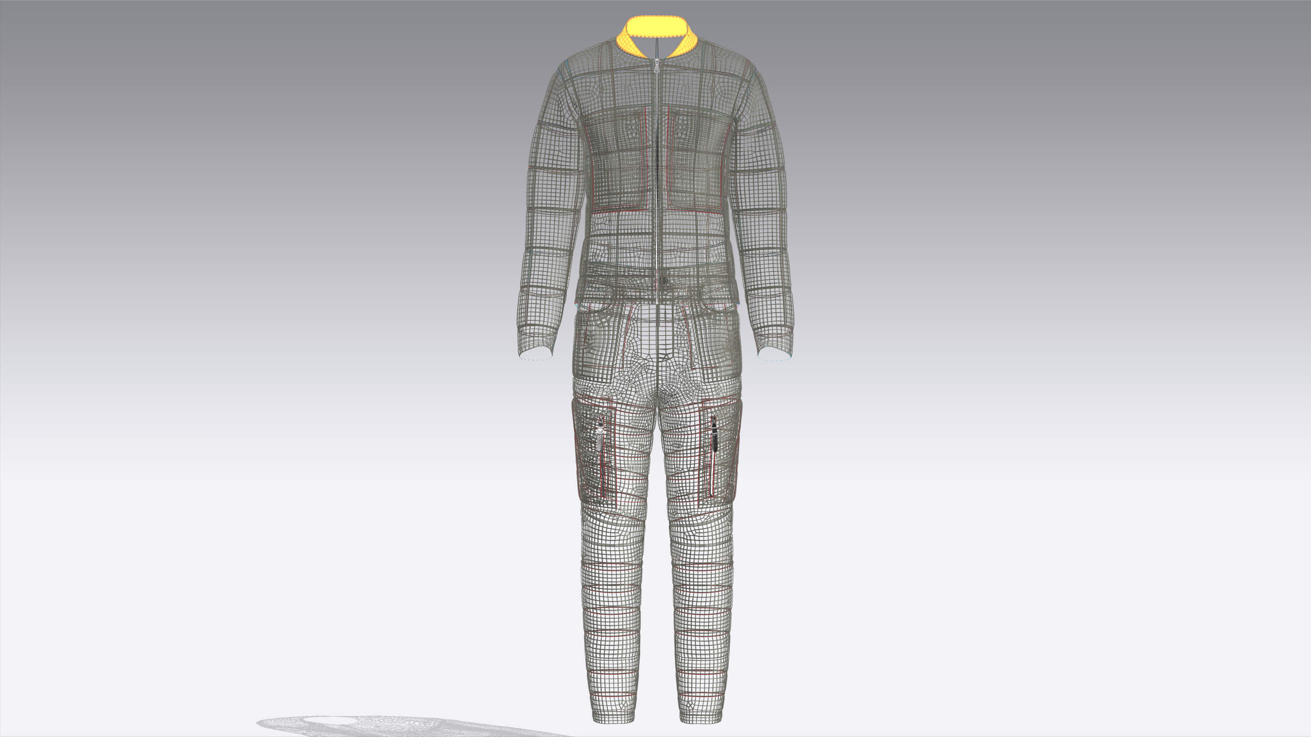 Men Puffer Jacket with Pant-Outfit V2 3D Model