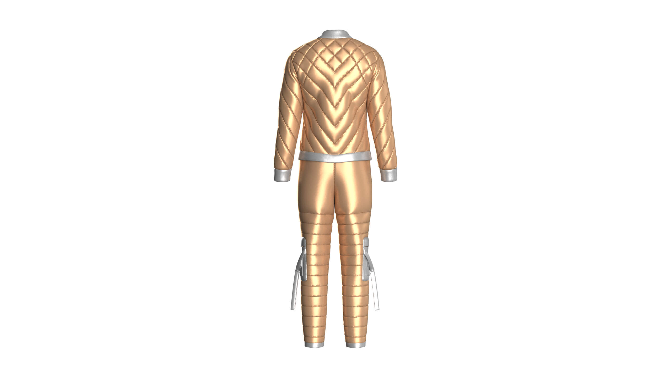 Men Puffer Jacket with Pant Outfit 3D Model