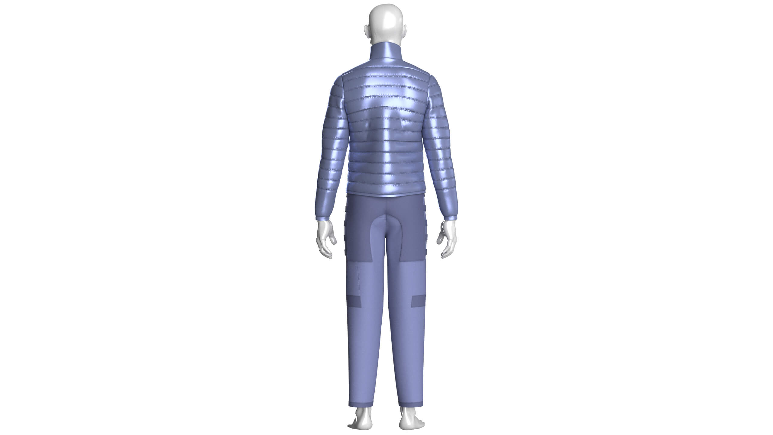 Men Puffer Jacket with Pocket Pant-Outfit V2 3D Model