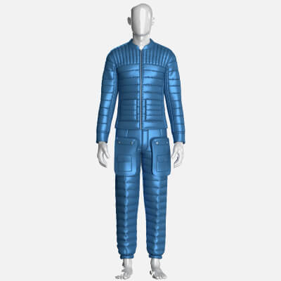Men Puffer Jacket with Pocket Pant Outfit