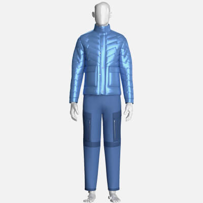 Men Puffer Jacket with Zipper Cargo Pant Outfit