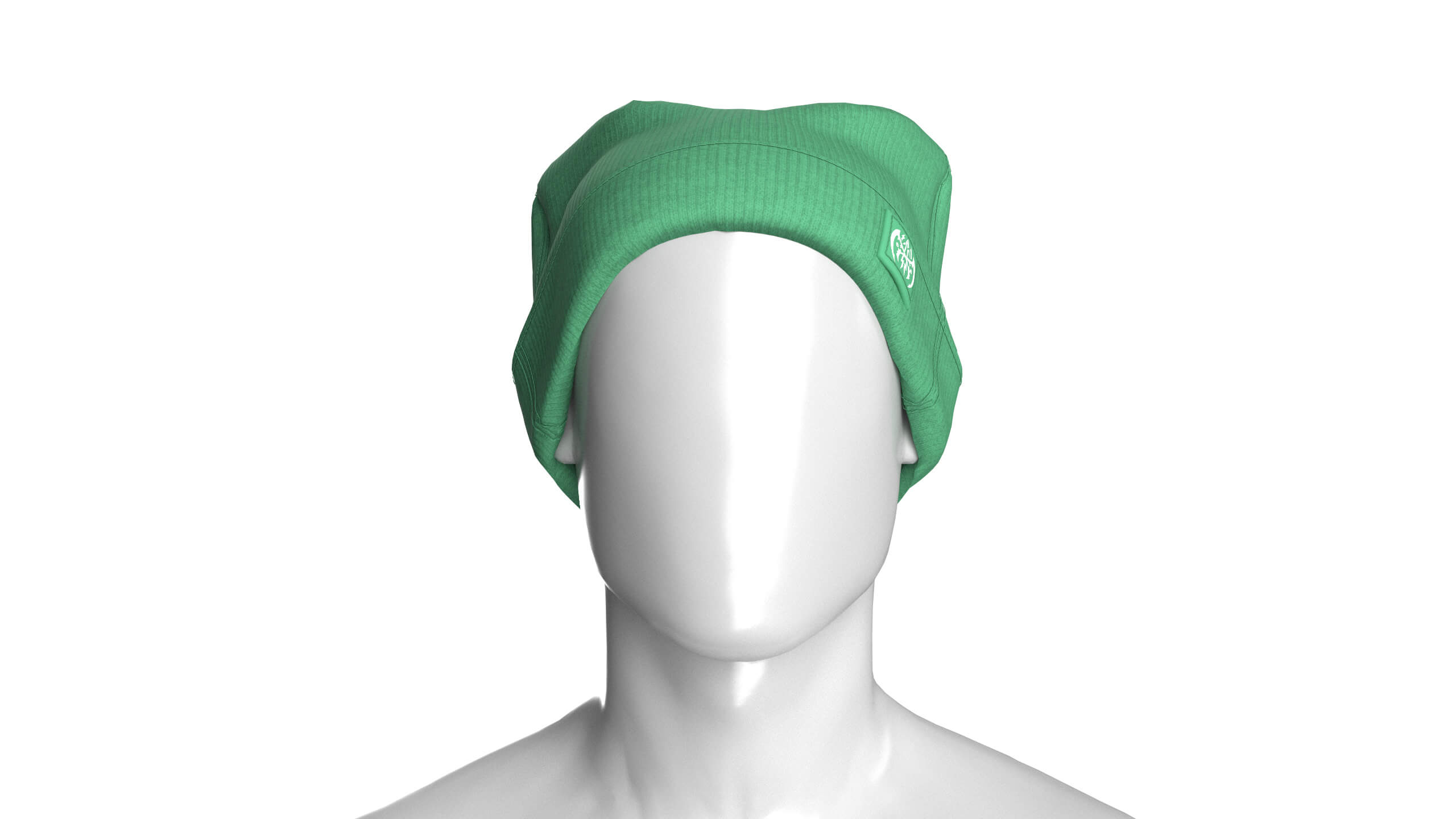 Men Ribbed Hat with Side Patch 3D Model