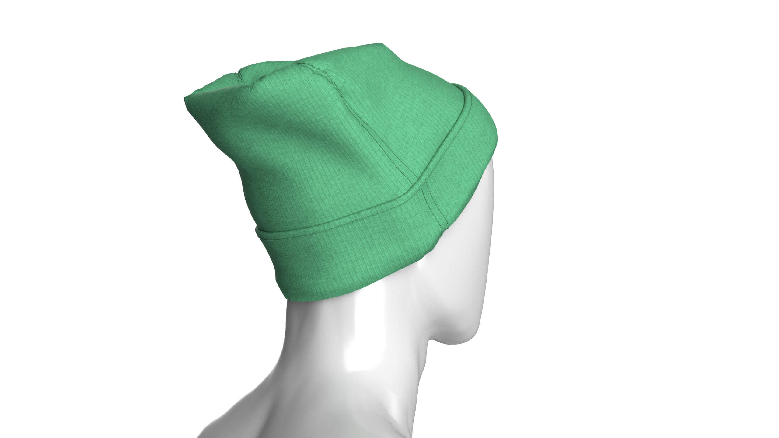 Men Ribbed Hat with Side Patch 3D Model
