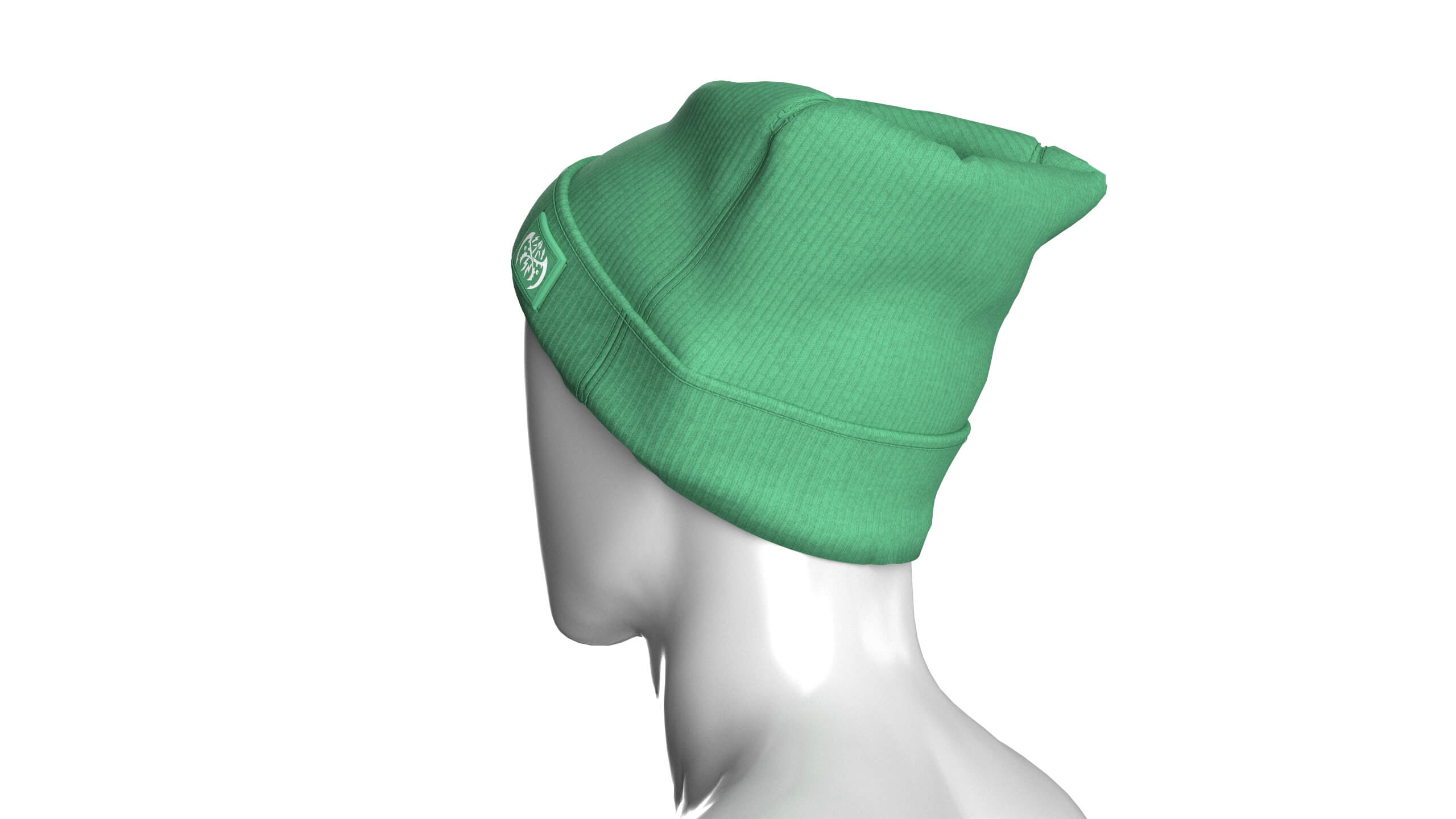 Men Ribbed Hat with Side Patch 3D Model