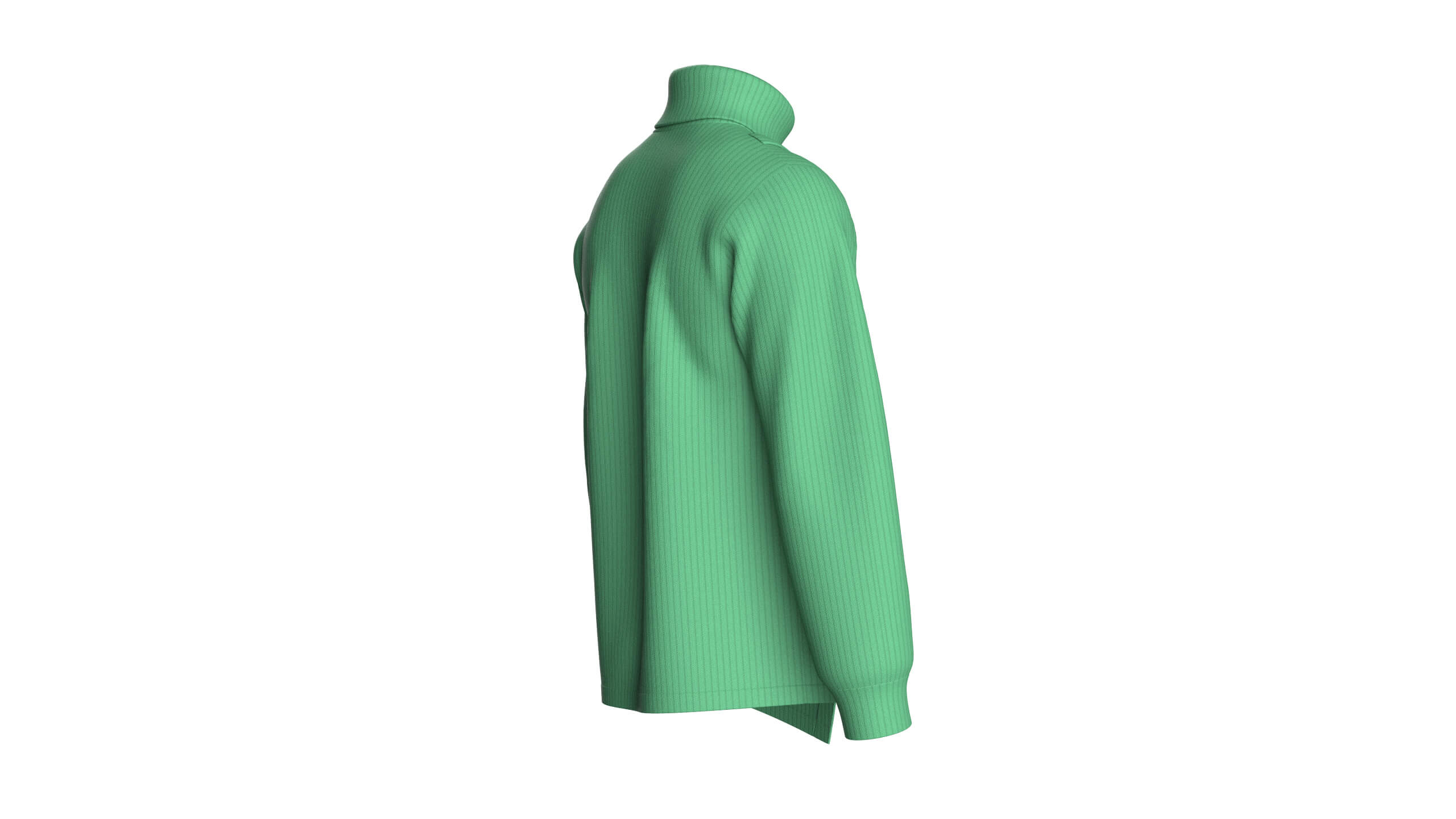 Men Ribbed Knit Sweater with Buckle 3D Model