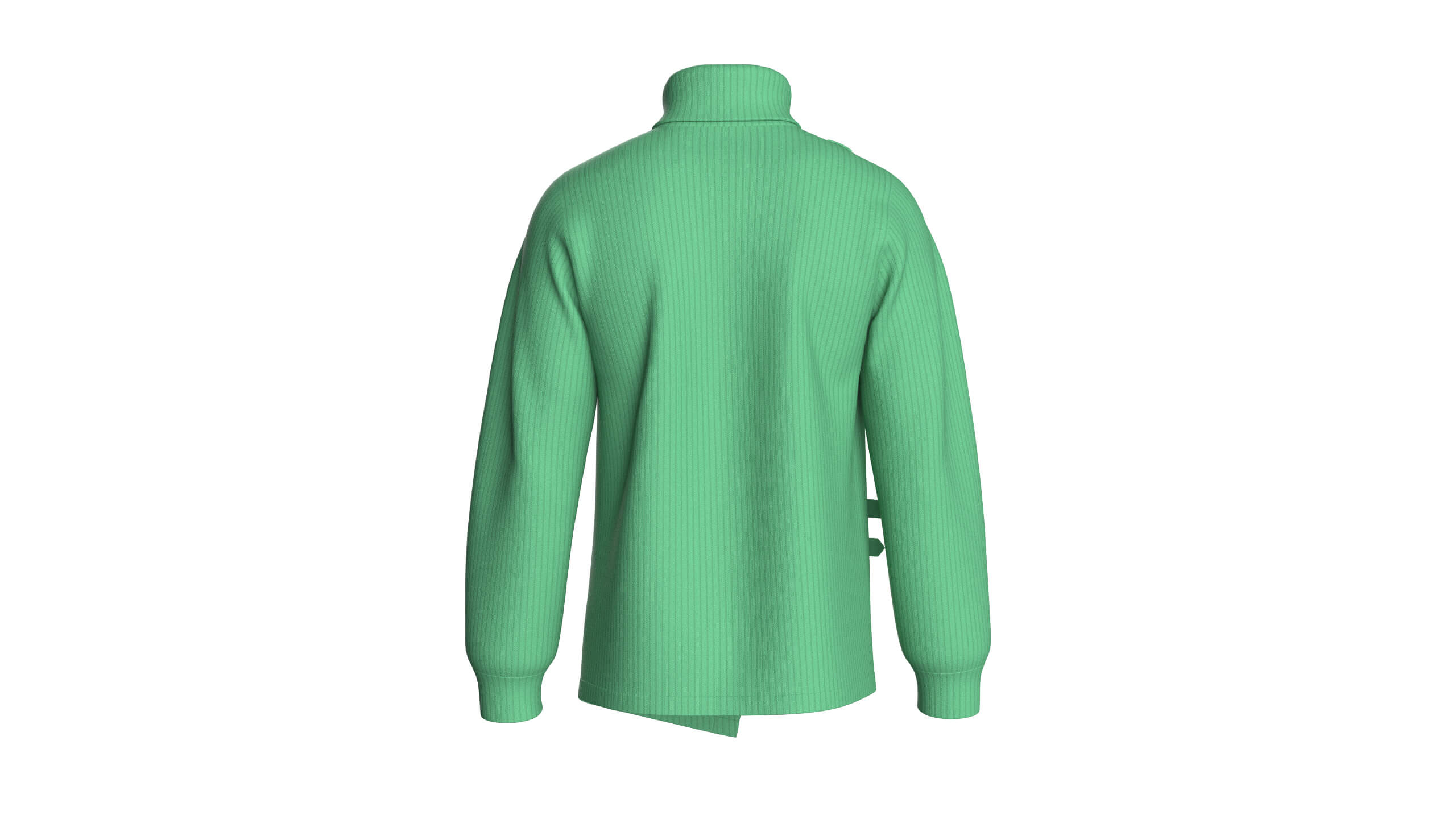 Men Ribbed Knit Sweater with Buckle 3D Model