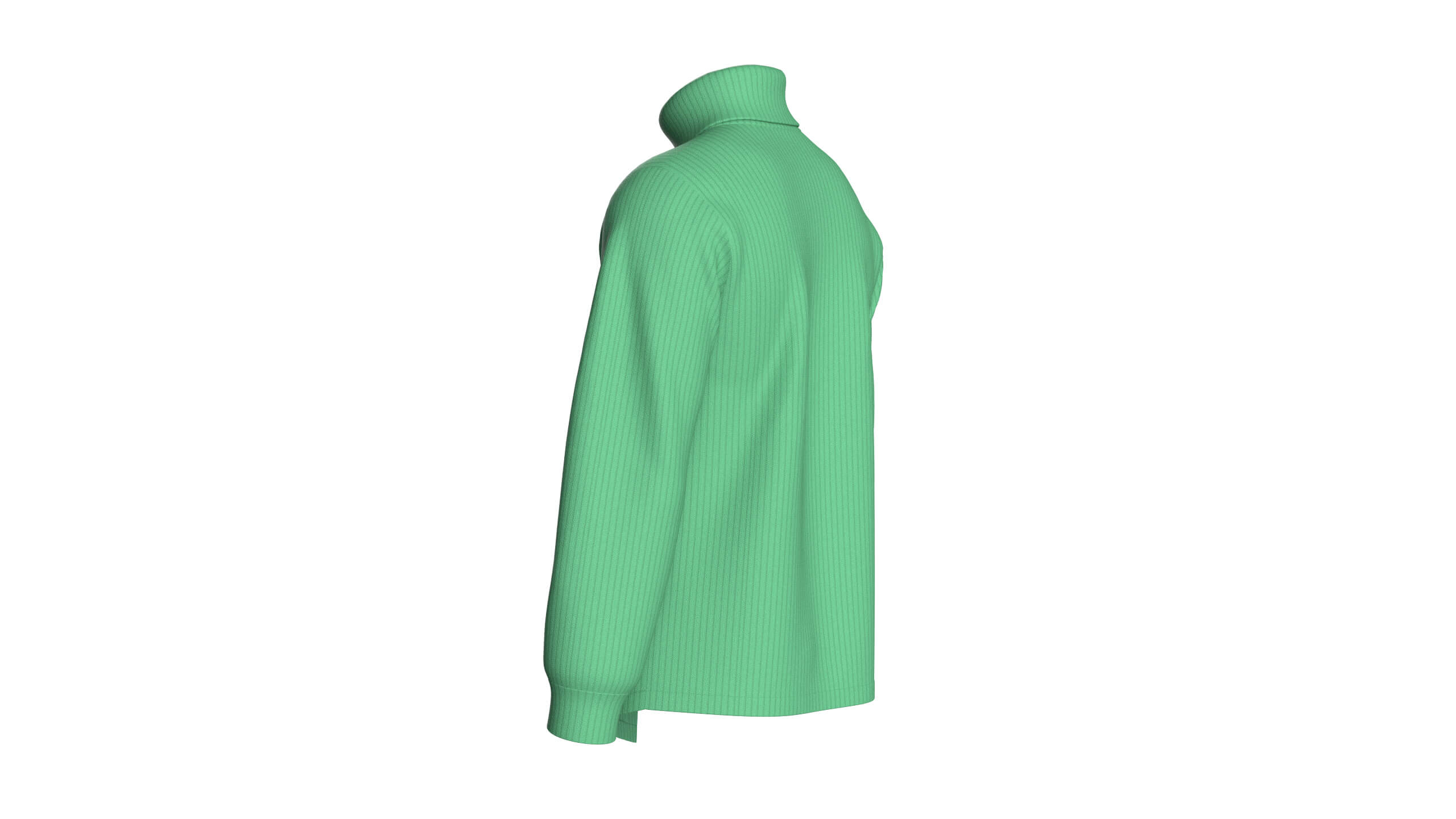 Men Ribbed Knit Sweater with Buckle 3D Model