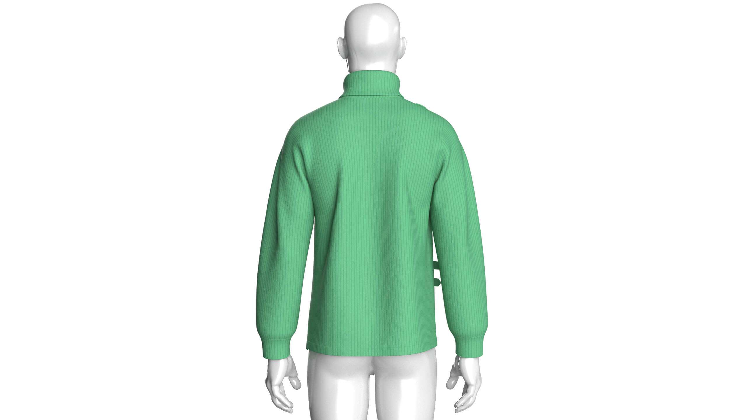 Men Ribbed Knit Sweater with Buckle 3D Model