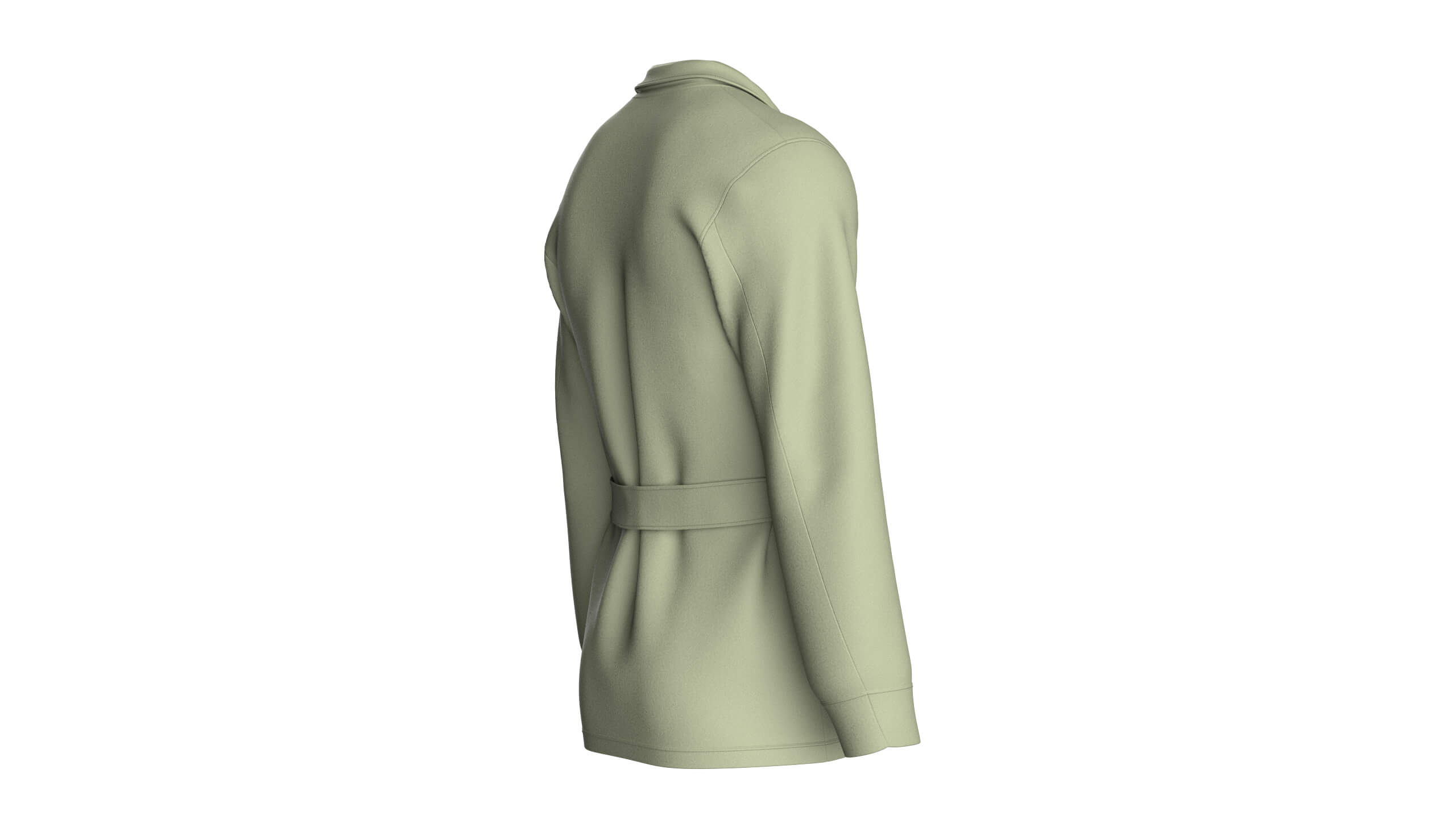 Mens Belted Blazer Jacket 3D Model