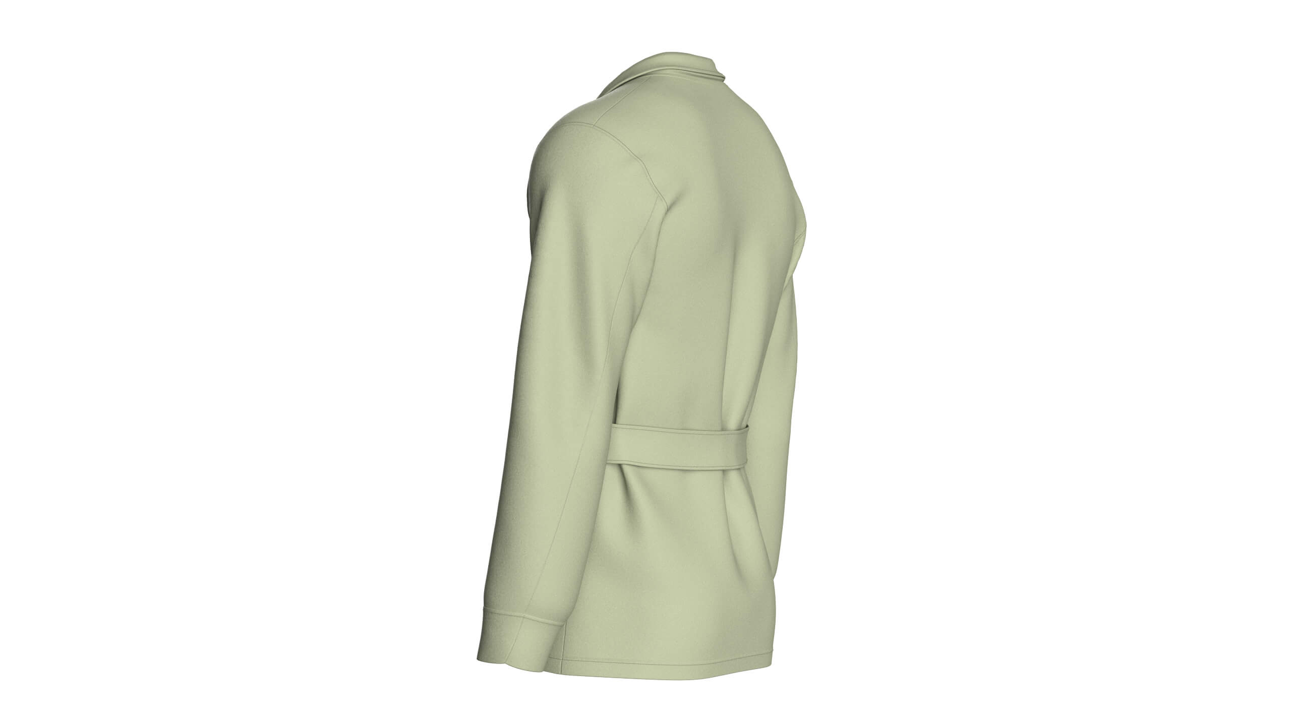 Mens Belted Blazer Jacket 3D Model