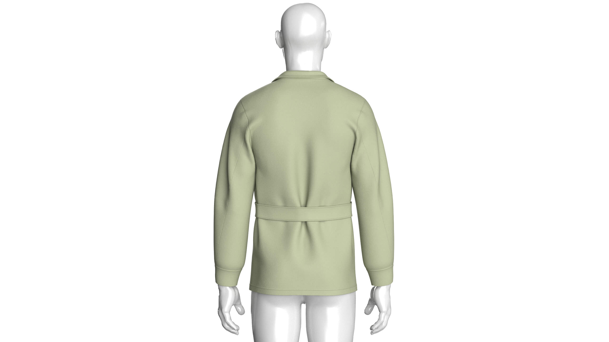 Mens Belted Blazer Jacket 3D Model
