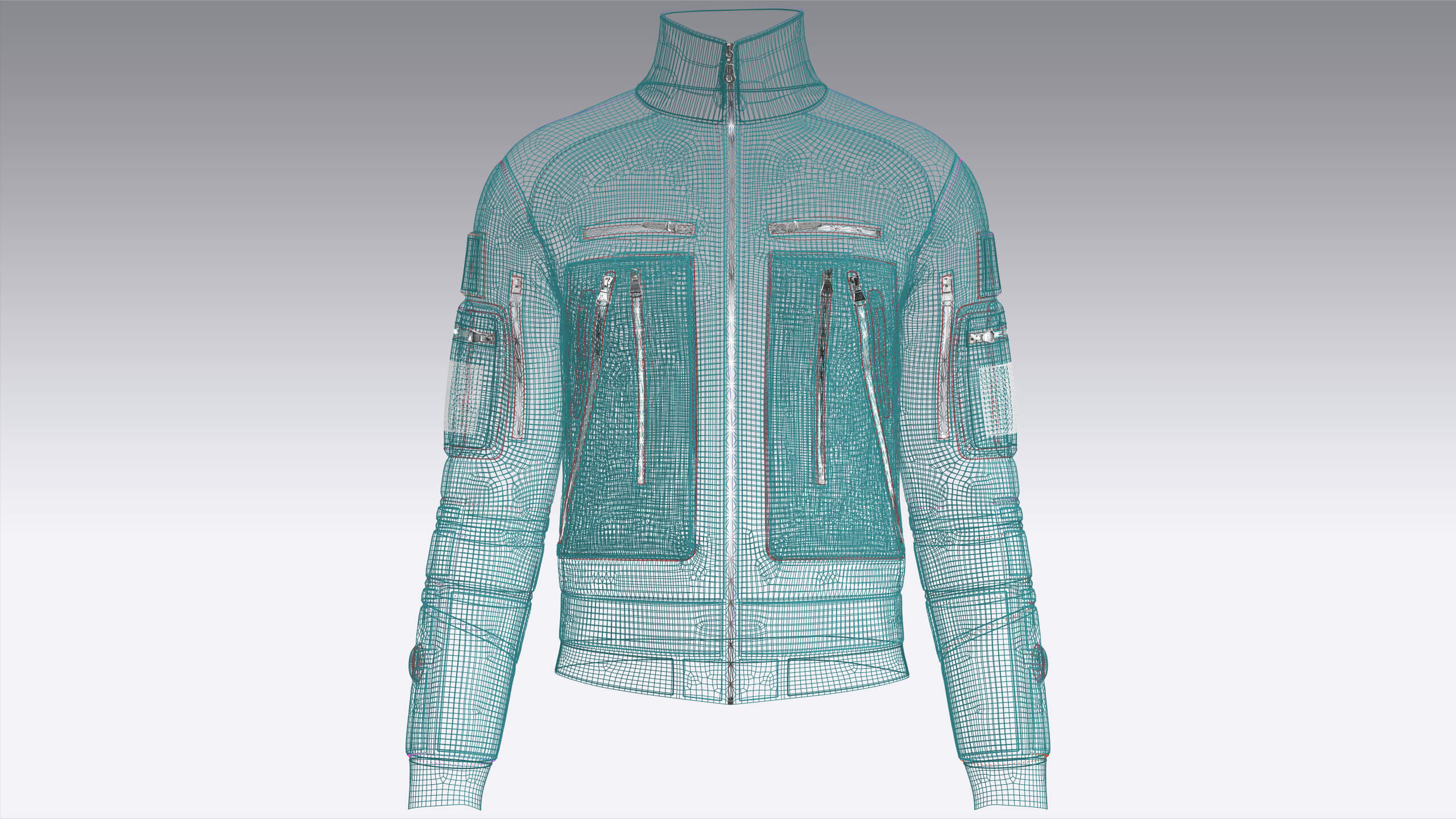 Men&039s Bomber Multi-Zip Pocket Utility Jacket 3D Model