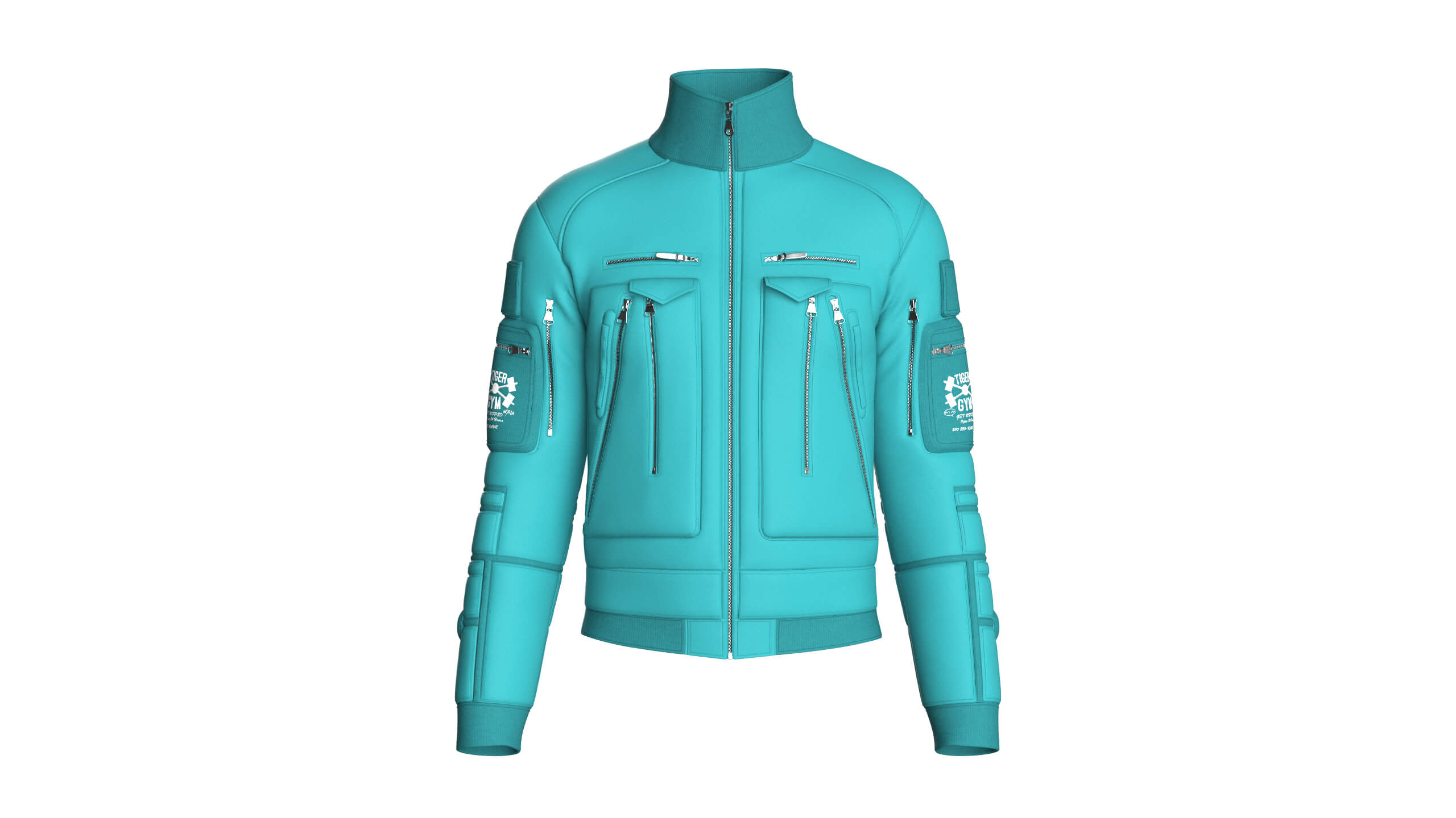 Men&039s Bomber Multi-Zip Pocket Utility Jacket 3D Model