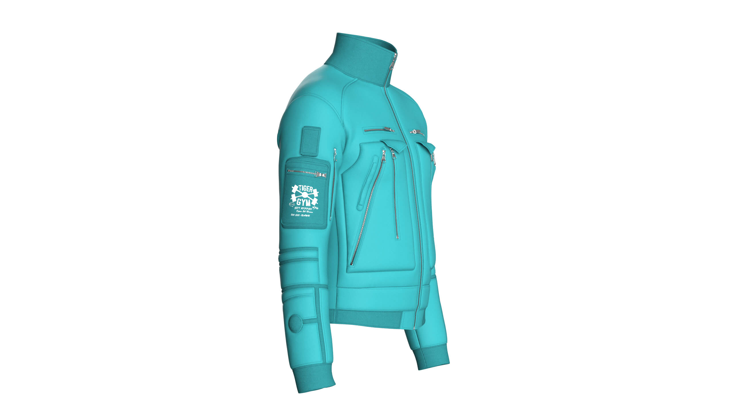 Men&039s Bomber Multi-Zip Pocket Utility Jacket 3D Model