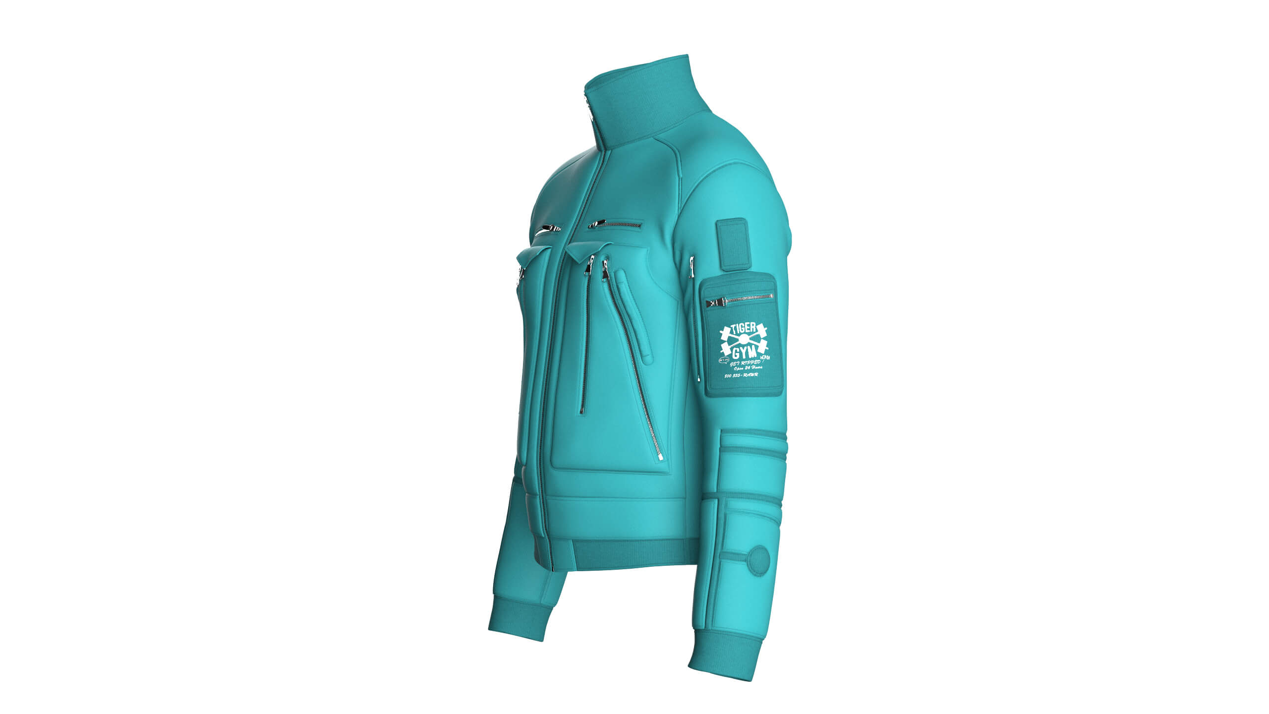 Men&039s Bomber Multi-Zip Pocket Utility Jacket 3D Model