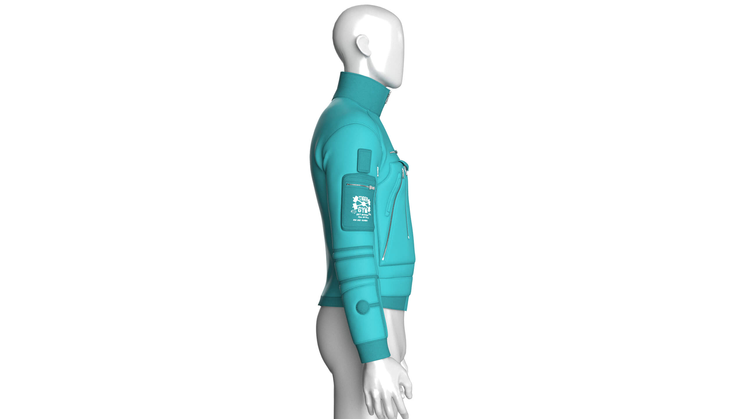 Men&039s Bomber Multi-Zip Pocket Utility Jacket 3D Model