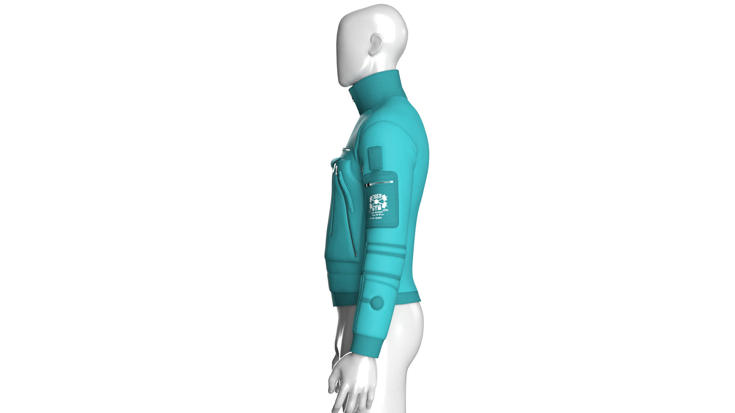 Men&039s Bomber Multi-Zip Pocket Utility Jacket 3D Model