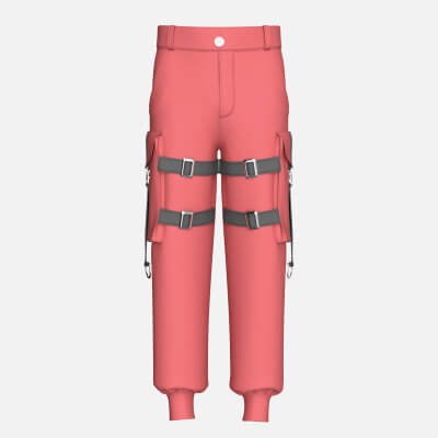 Men's Buckle Strap Side Cargo Pocket Pant