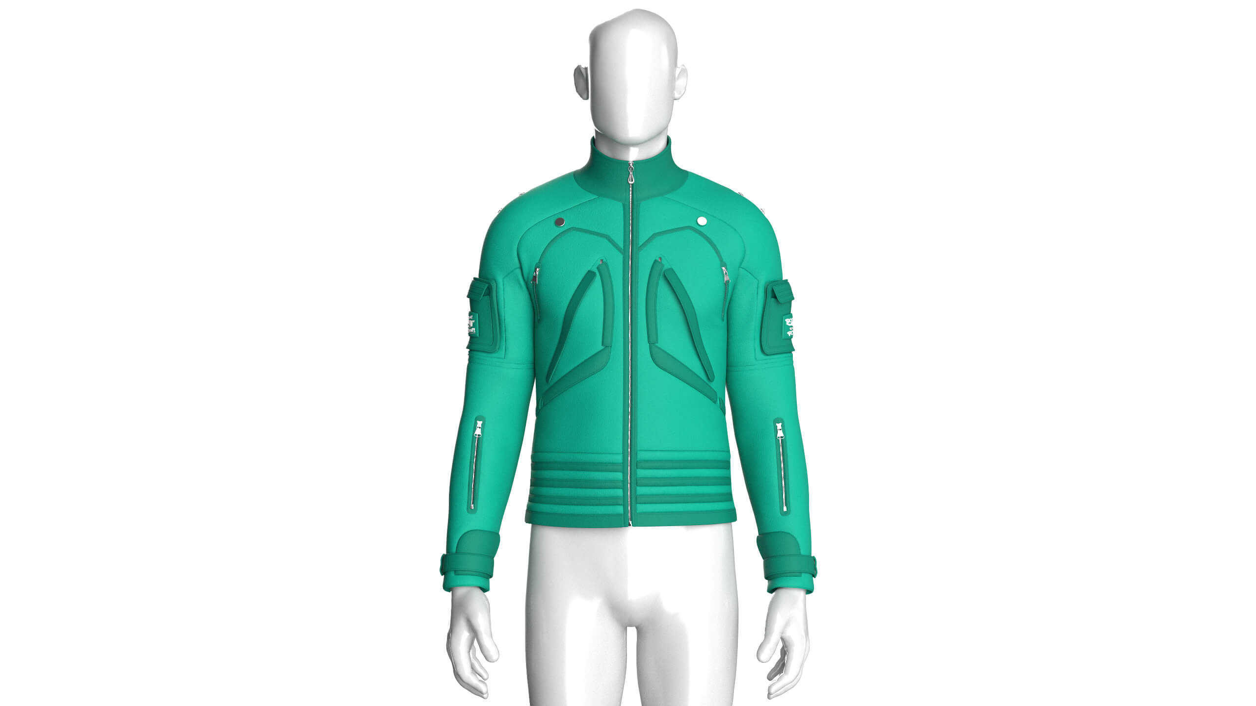 Men&039s Full-Zip Cargo Pocket Sleeve Jacket 3D Model