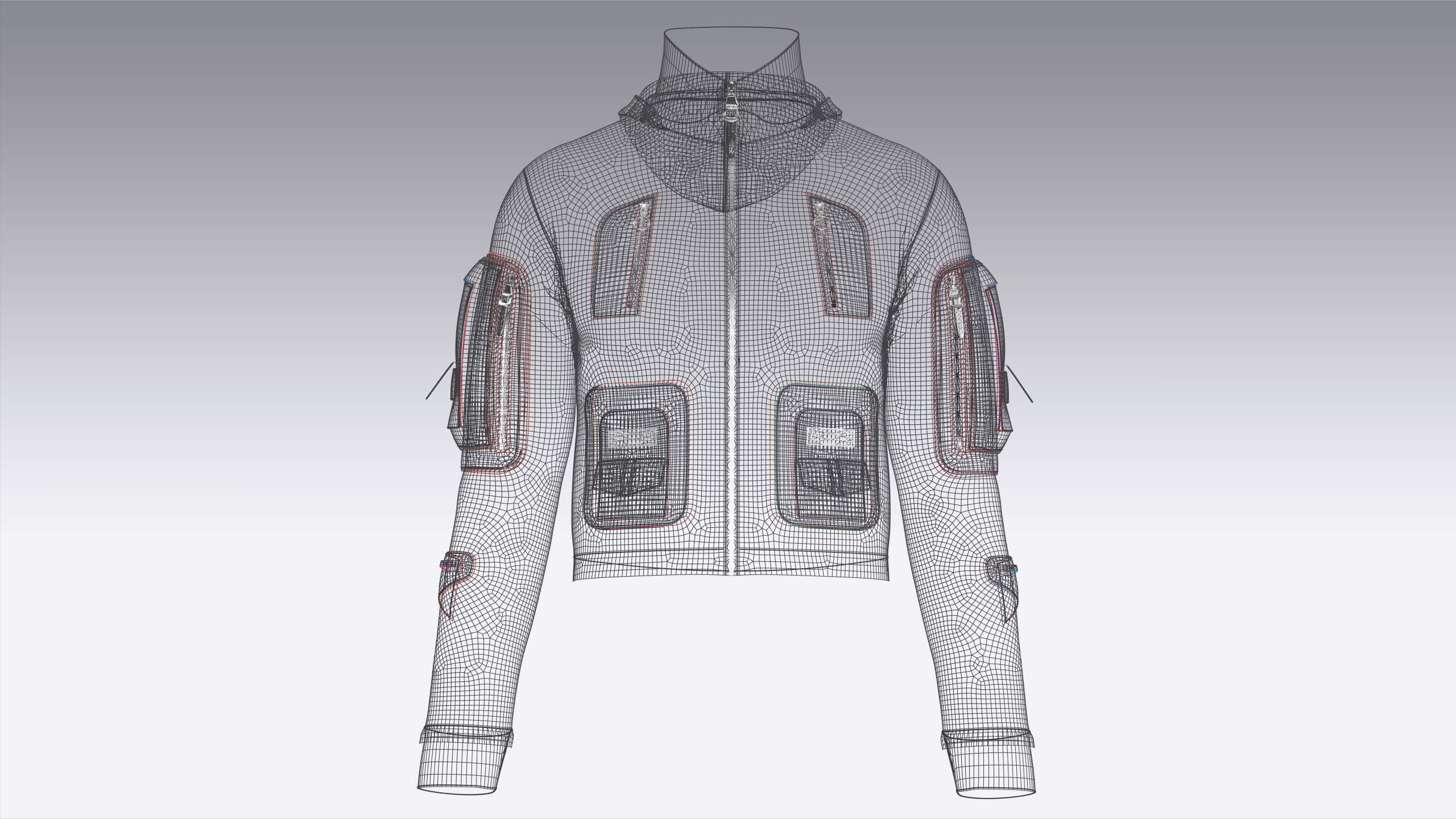 Men&rsquos Full-Zip Tactical Crop Jacket 3D Model