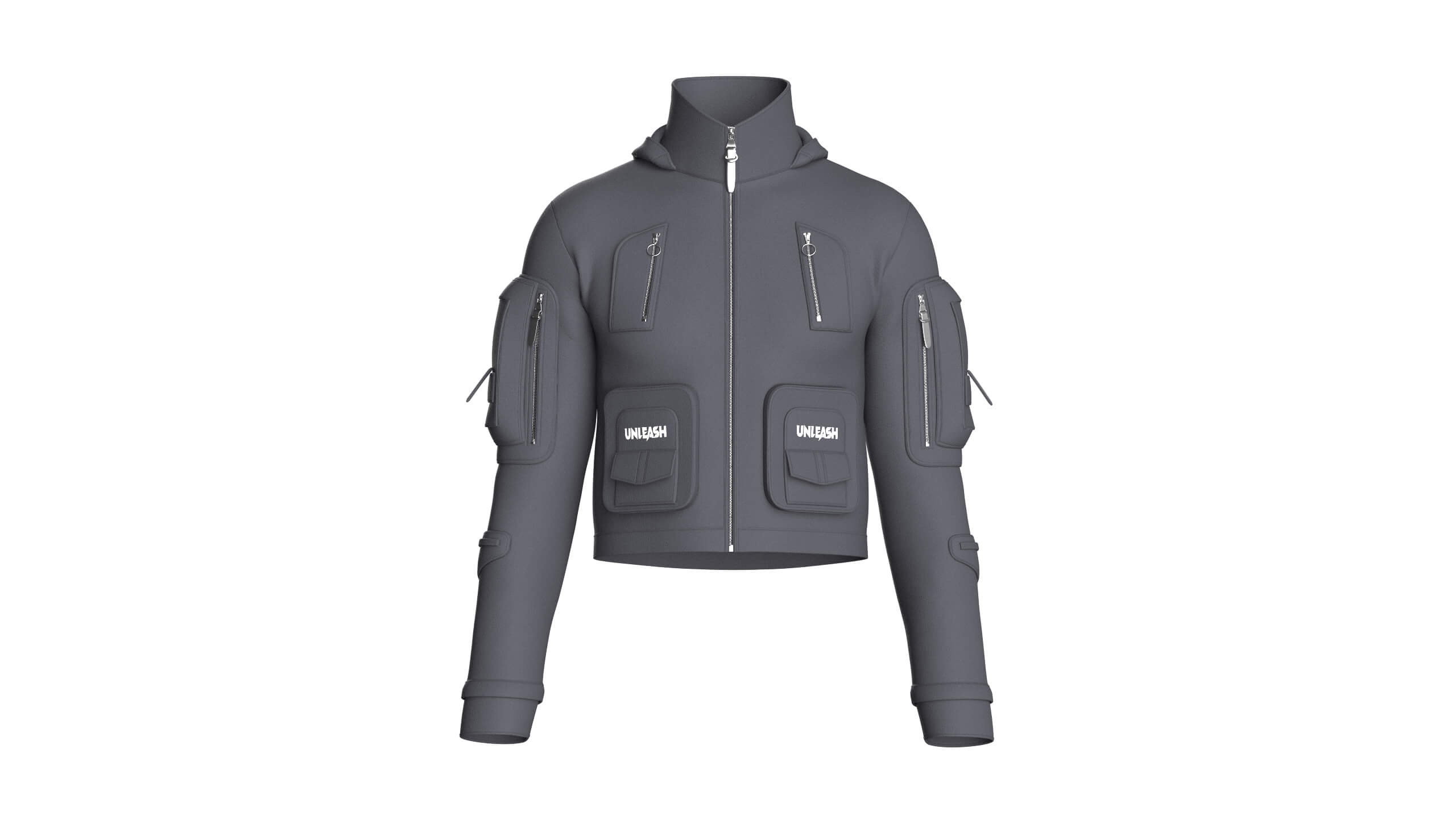 Men&rsquos Full-Zip Tactical Crop Jacket 3D Model