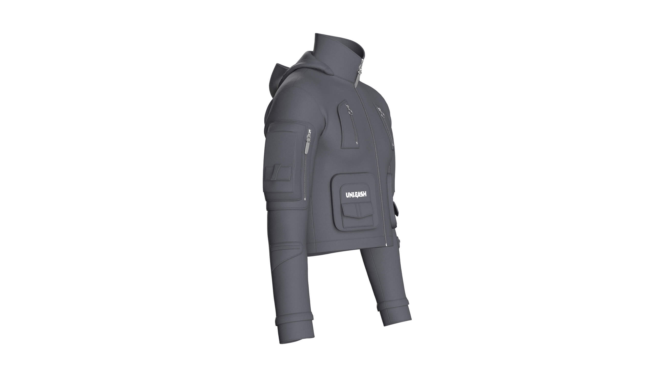 Men&rsquos Full-Zip Tactical Crop Jacket 3D Model