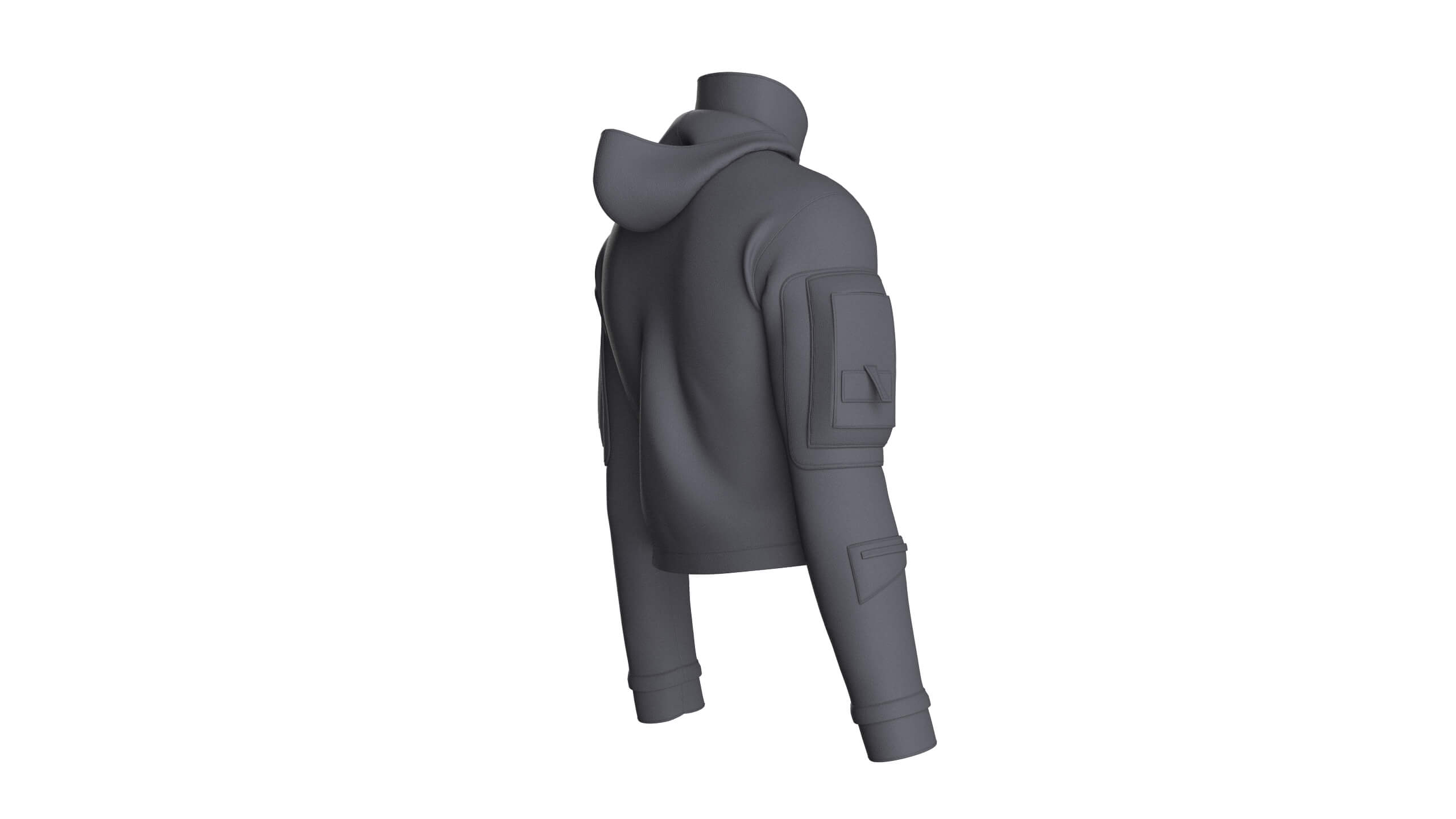 Men&rsquos Full-Zip Tactical Crop Jacket 3D Model
