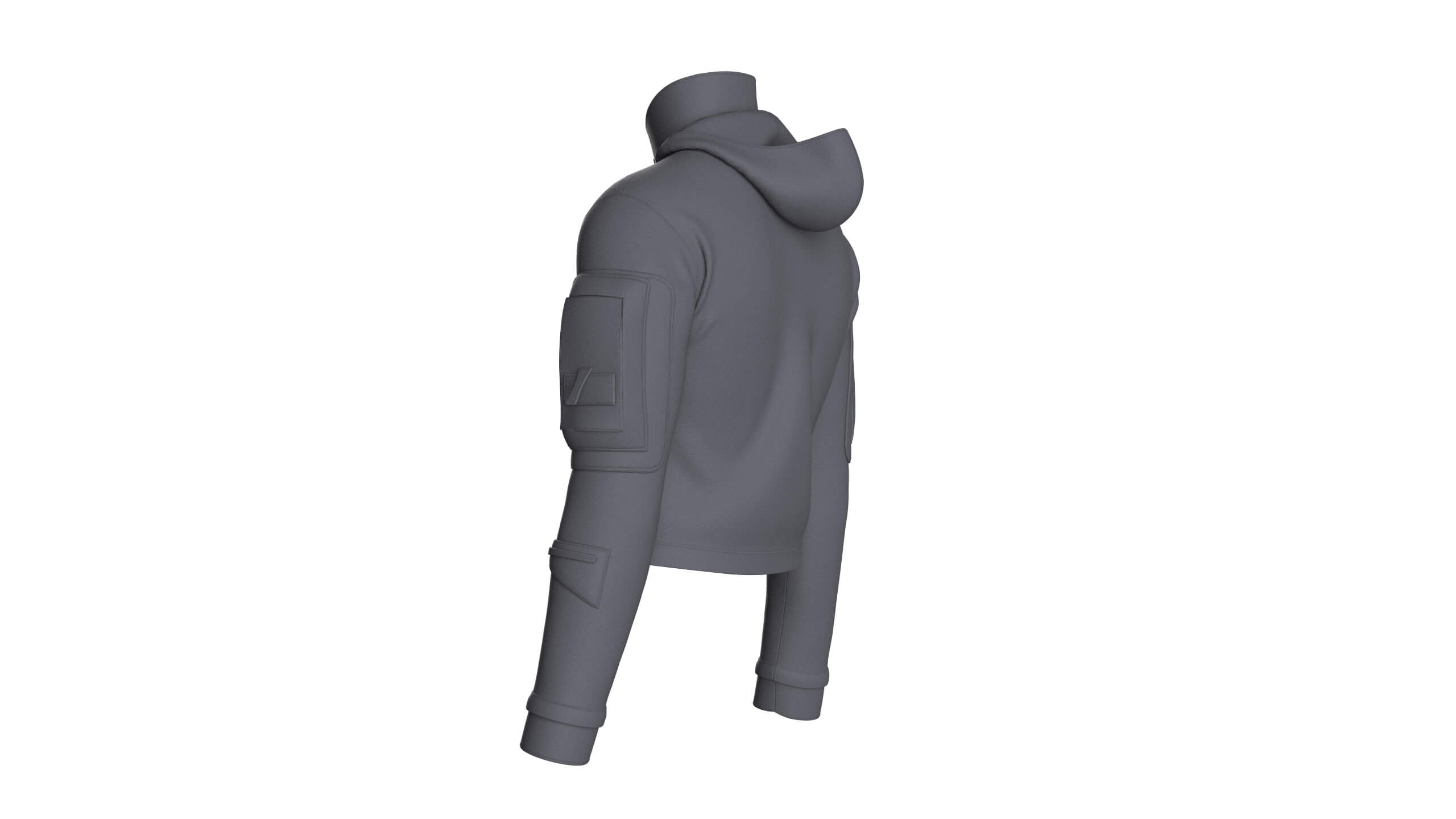 Men&rsquos Full-Zip Tactical Crop Jacket 3D Model