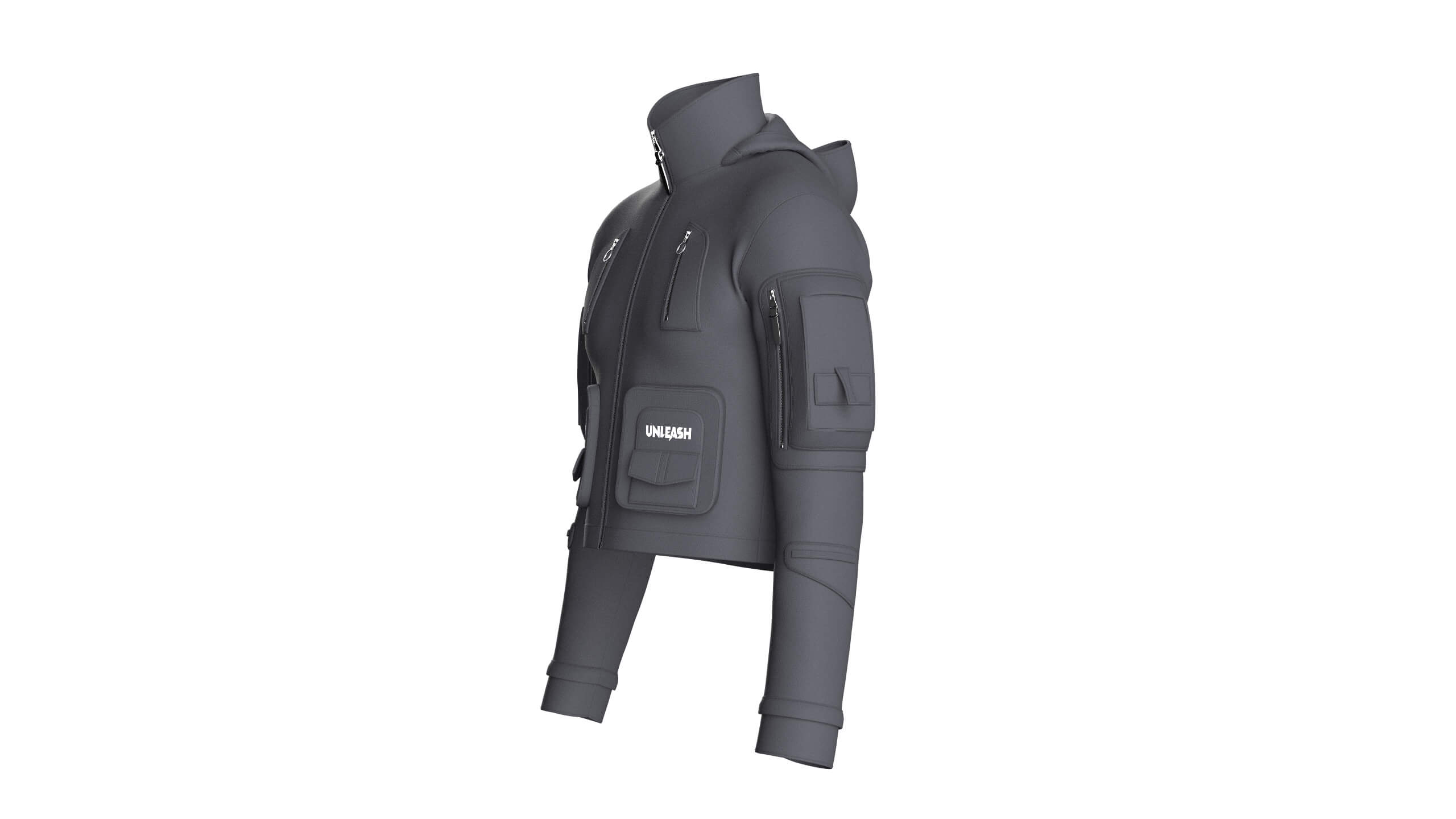Men&rsquos Full-Zip Tactical Crop Jacket 3D Model