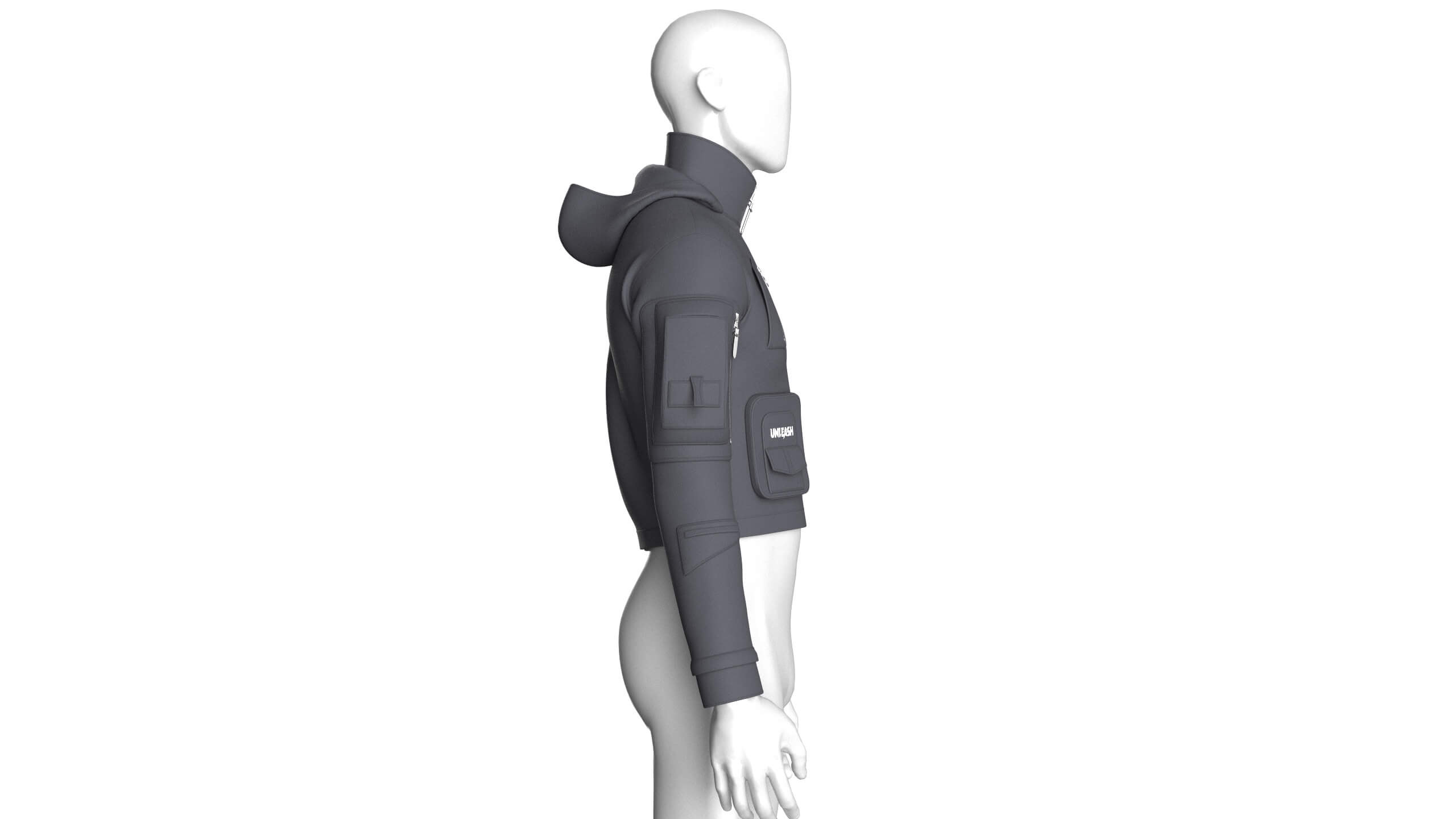Men&rsquos Full-Zip Tactical Crop Jacket 3D Model